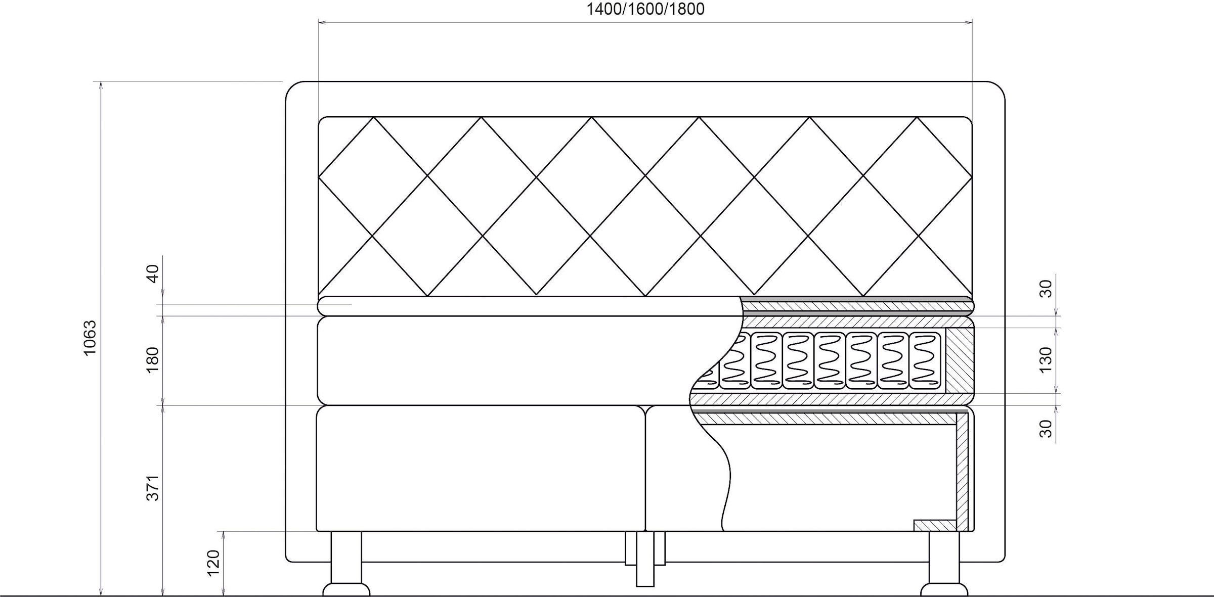 ATLANTIC home collection Boxbett »Helen«, Tonnentaschenfederkern-Matratze und Topper, wahlweise mit Bettkasten