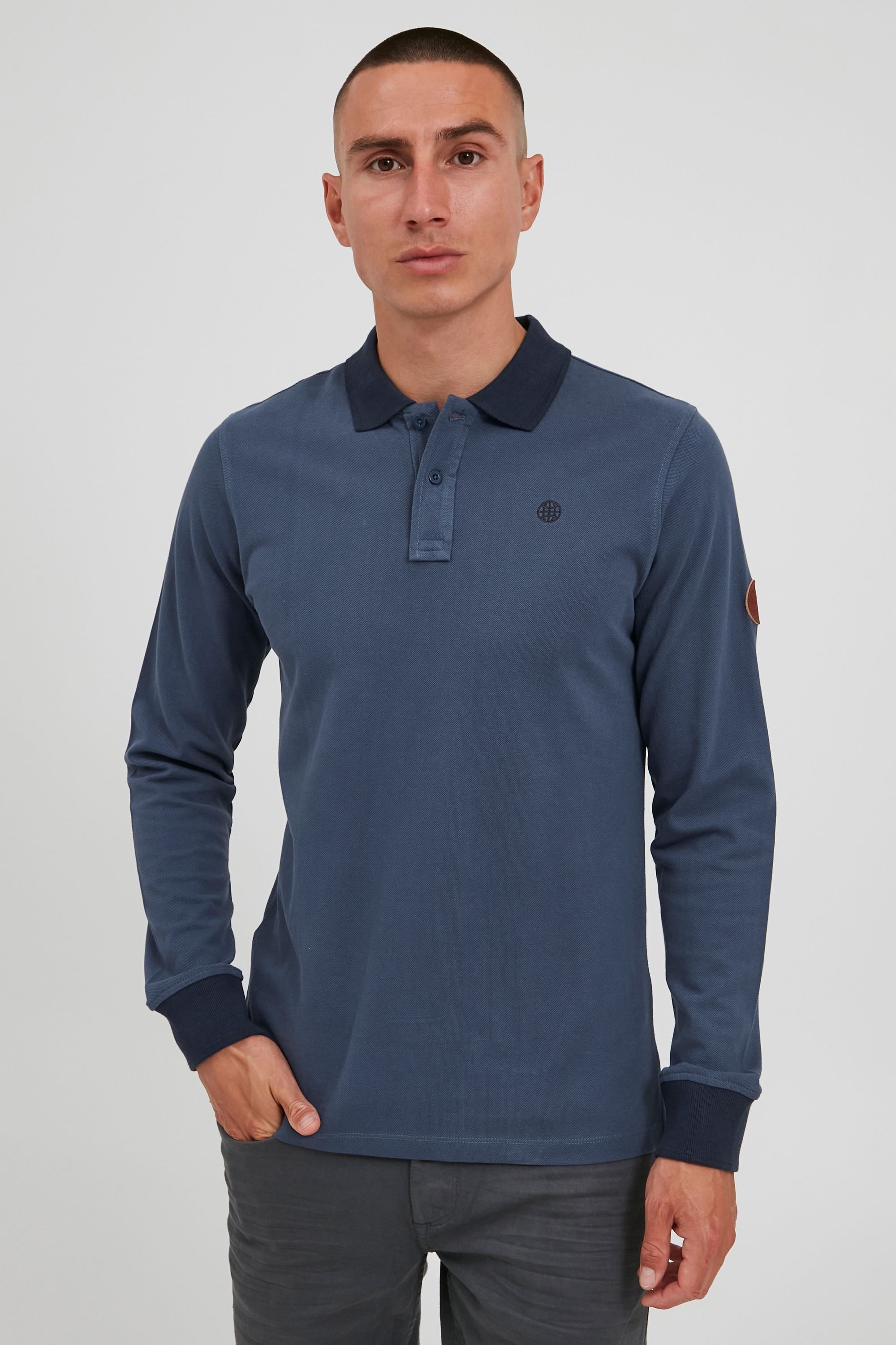Blend Langarm-Poloshirt "BHRalle", Longsleeve mit verlängerter Rückenpartie günstig online kaufen