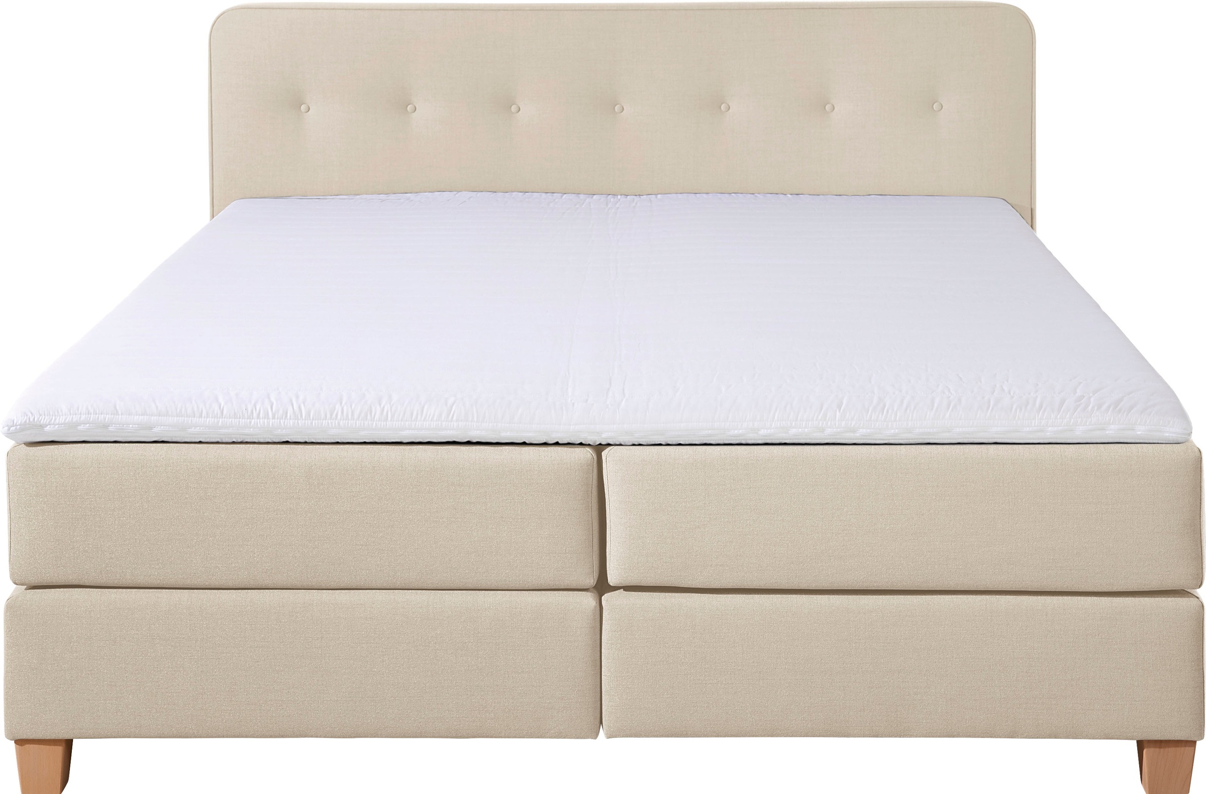 Home affaire Boxspringbett »Fargo«, inkl. Topper, in 3 Matratzenarten, in Samt- oder Strukturstoff