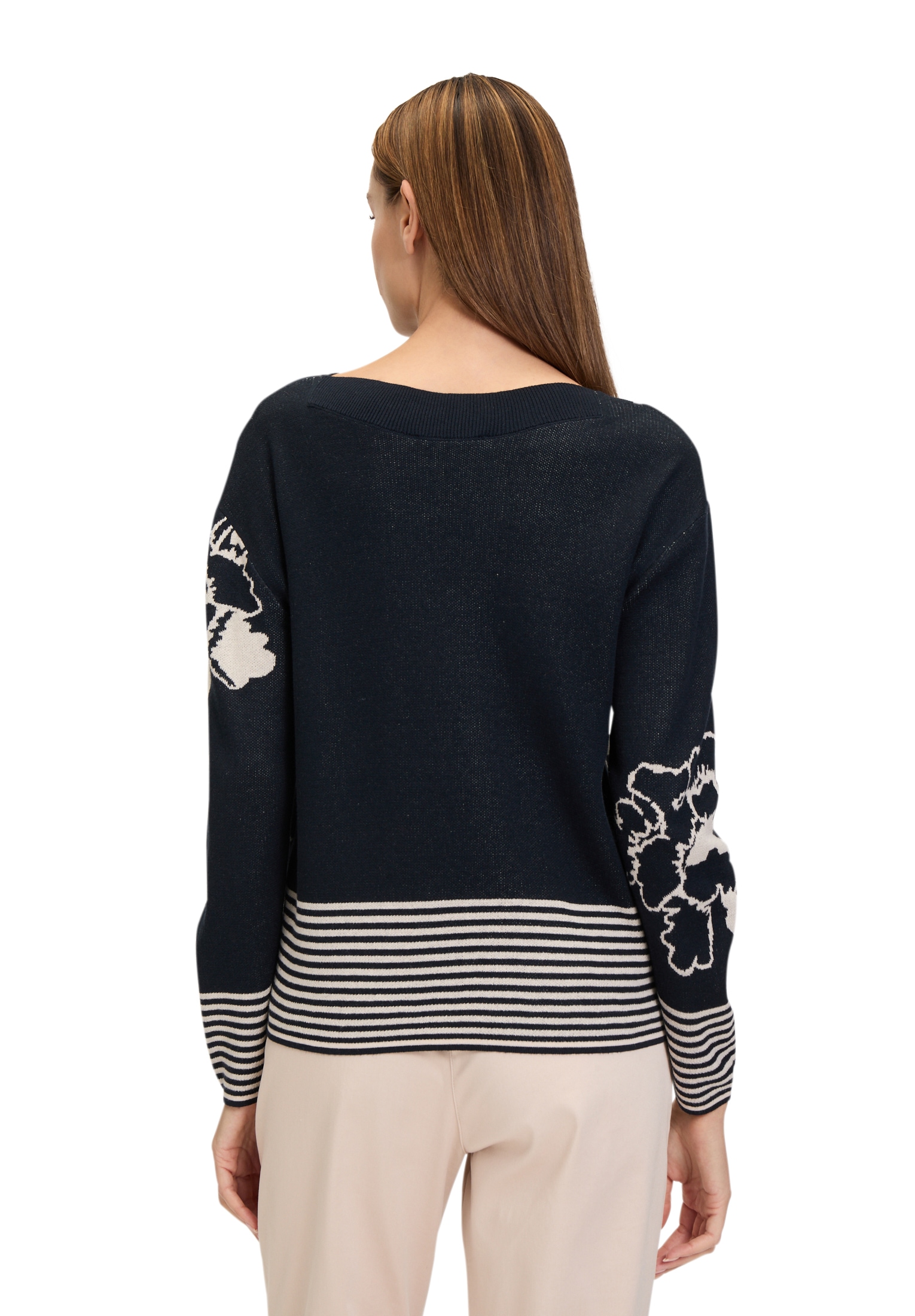 Betty Barclay Strickpullover »Betty Barclay Feinstrickpullover mit Jacquard«, (1 tlg.), Hotfix