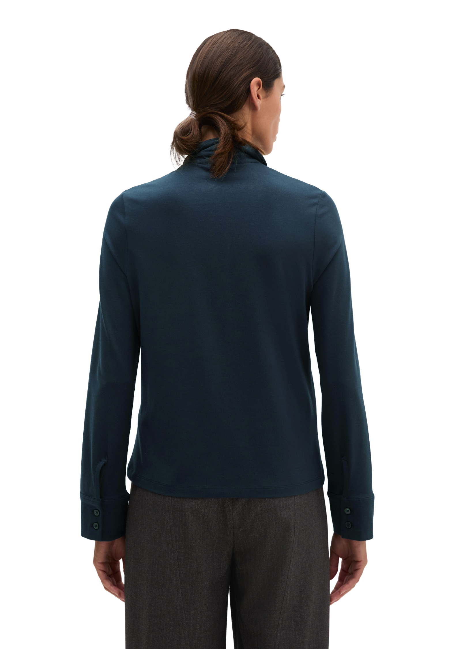Marc O'Polo Hemdbluse aus Stretch-Baumwolle mit Paper-Finish