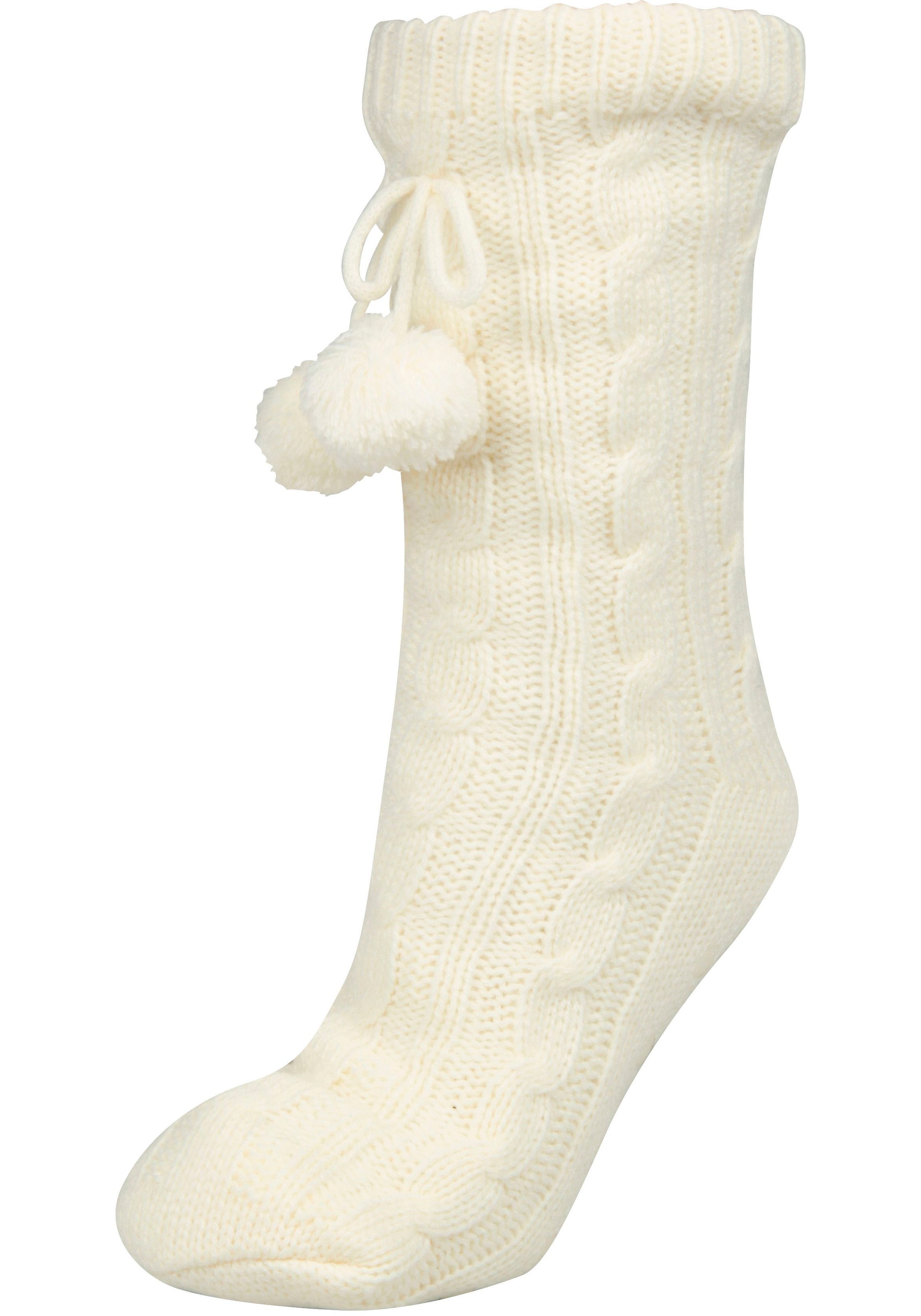 Capelli New York Kuschelsocken, mit Zopfmuster und Bommeln