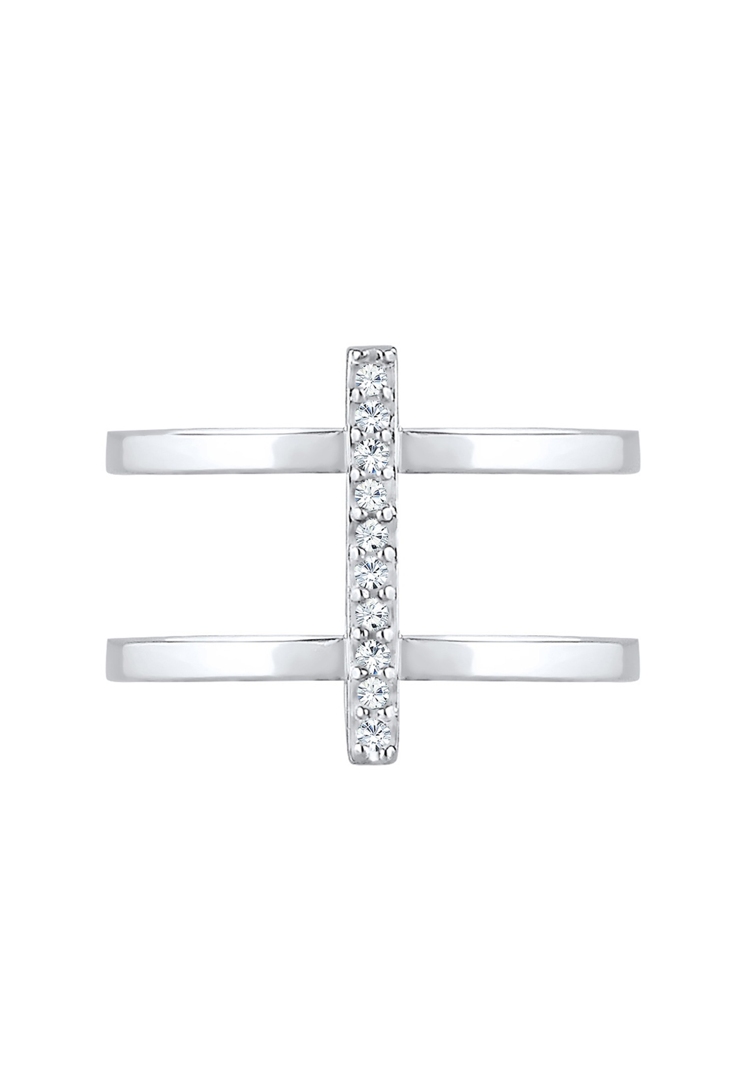 Elli Fingerring »GLas Kristalle Weiß 925 Sterling Silver«