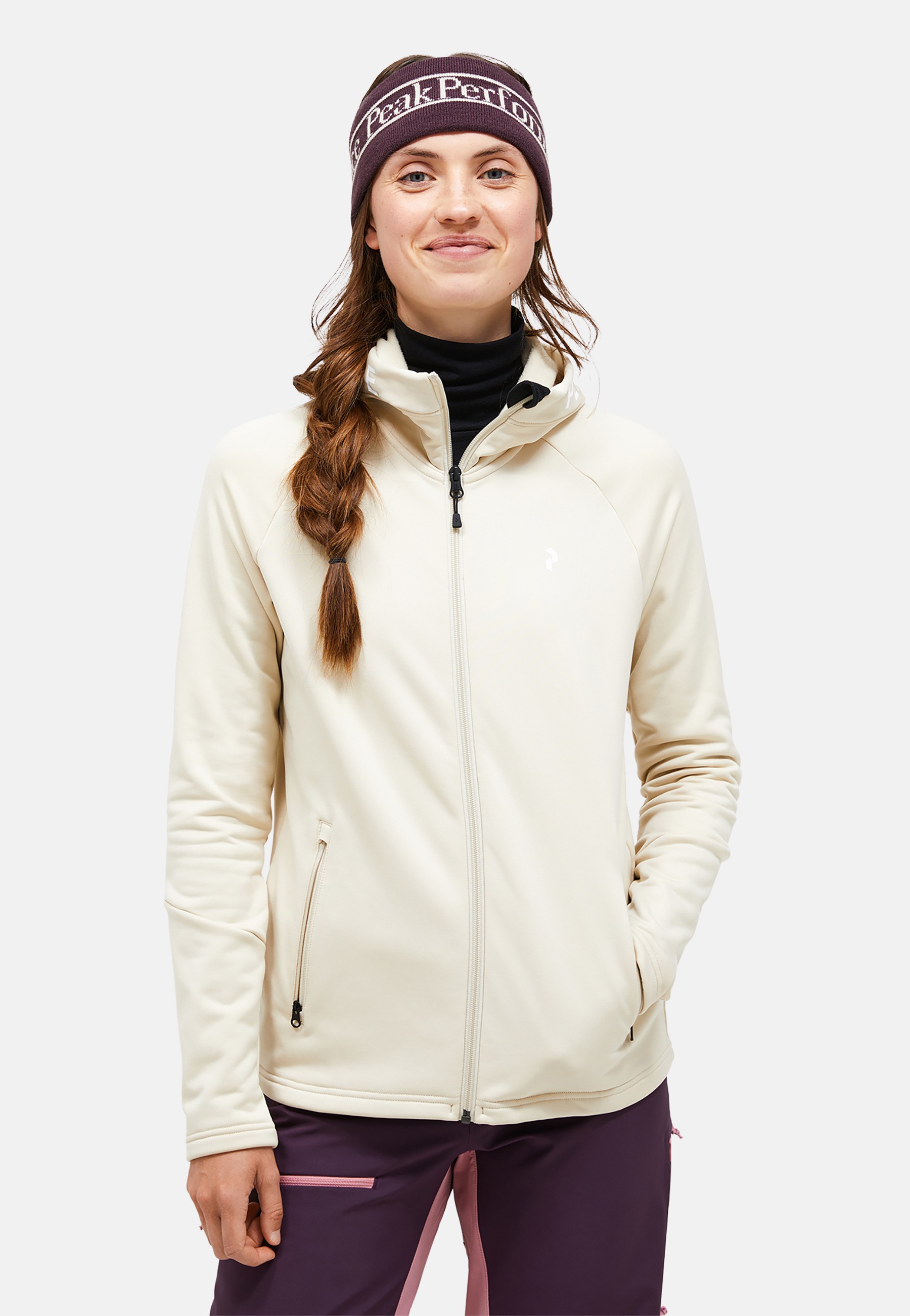 Peak Performance Fleecejacke »W Rider Zip Hood« mit Label-Applikationen