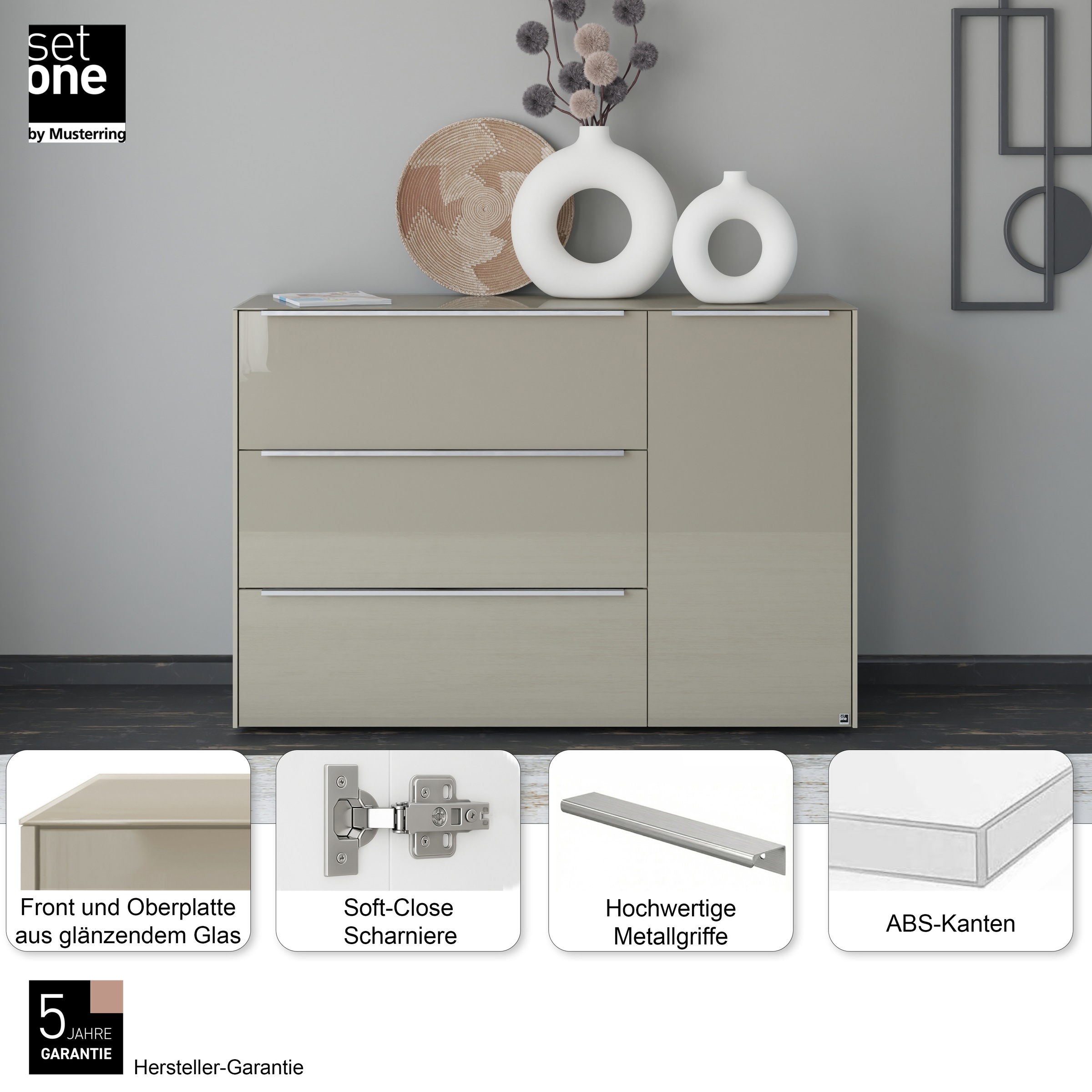 Thumbnail - set one by Musterring Sideboard "reno-Dielen" 1 Stk. tlg. Mit Gleitern und in verschiedenen Farben erhältlich