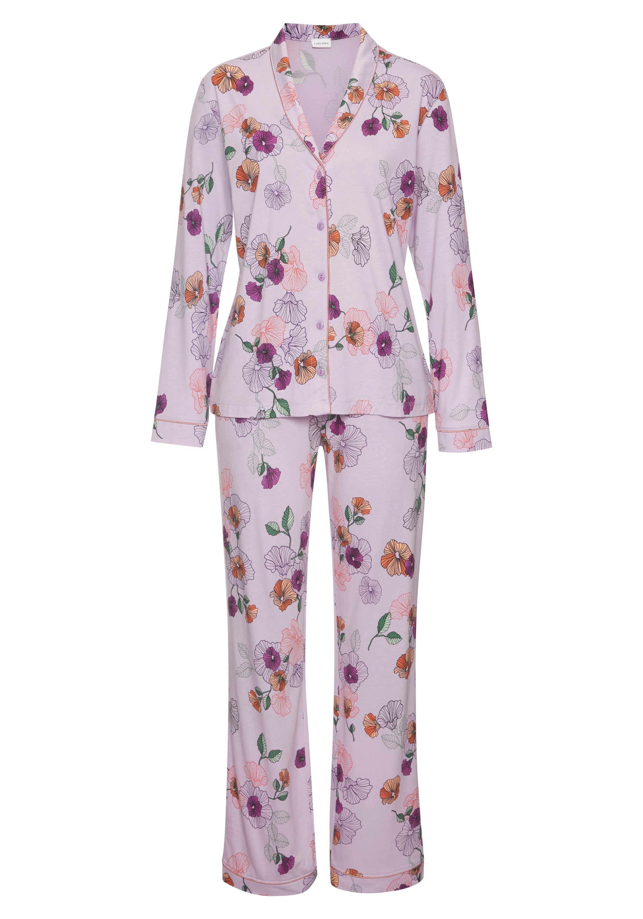 Vivance Dreams Pyjama, (2 tlg.), mit Blumen-Druck günstig online kaufen