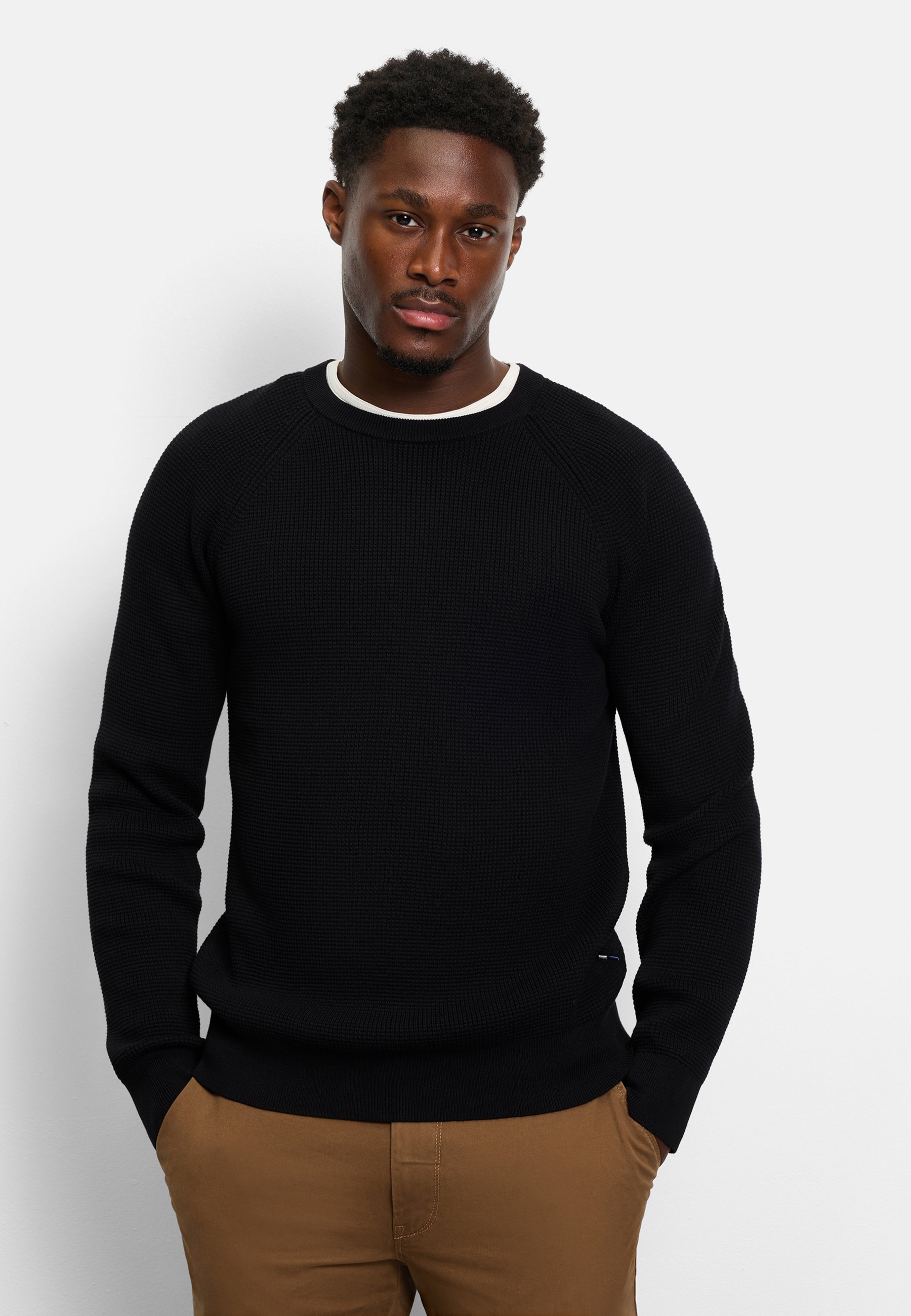 OLYMP Strickpullover "OLYMP Level Five Strick, Pullover Rundhals"