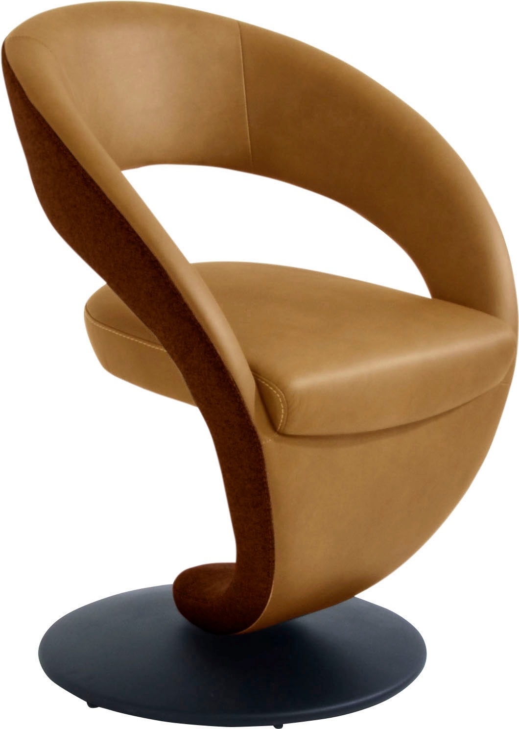 K+W Komfort & Wohnen 1100000002199 "Wave, Drehstuhl, Polsterstuhl" () Design-Drehstuhl, Drehteller in Metall schwarz, Farbkombination