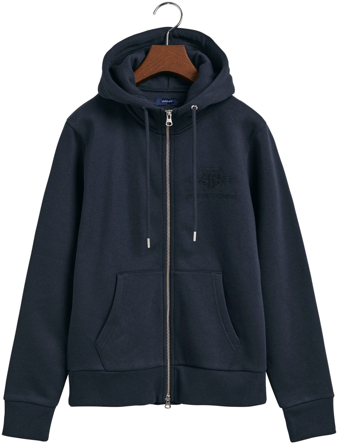 »REG BAUR mit ZIP Gant TONAL auf kaufen online HOODIE«, Logostickerei Sweatjacke SHIELD | der Brust