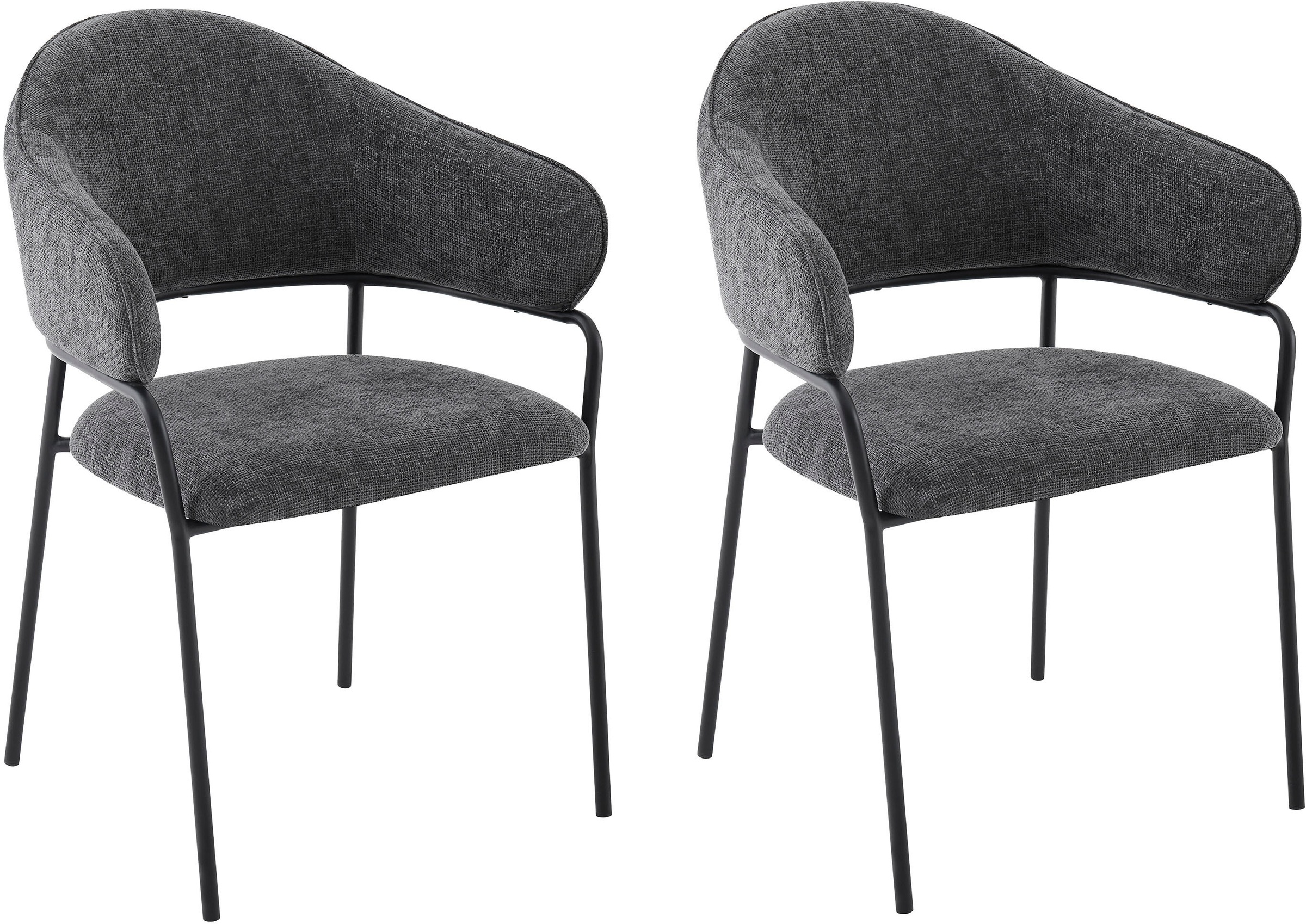 byLIVING Esszimmerstuhl "Curve" (Set) 2 Stk. Webstoff moderner Stoff Stuhl günstig online kaufen