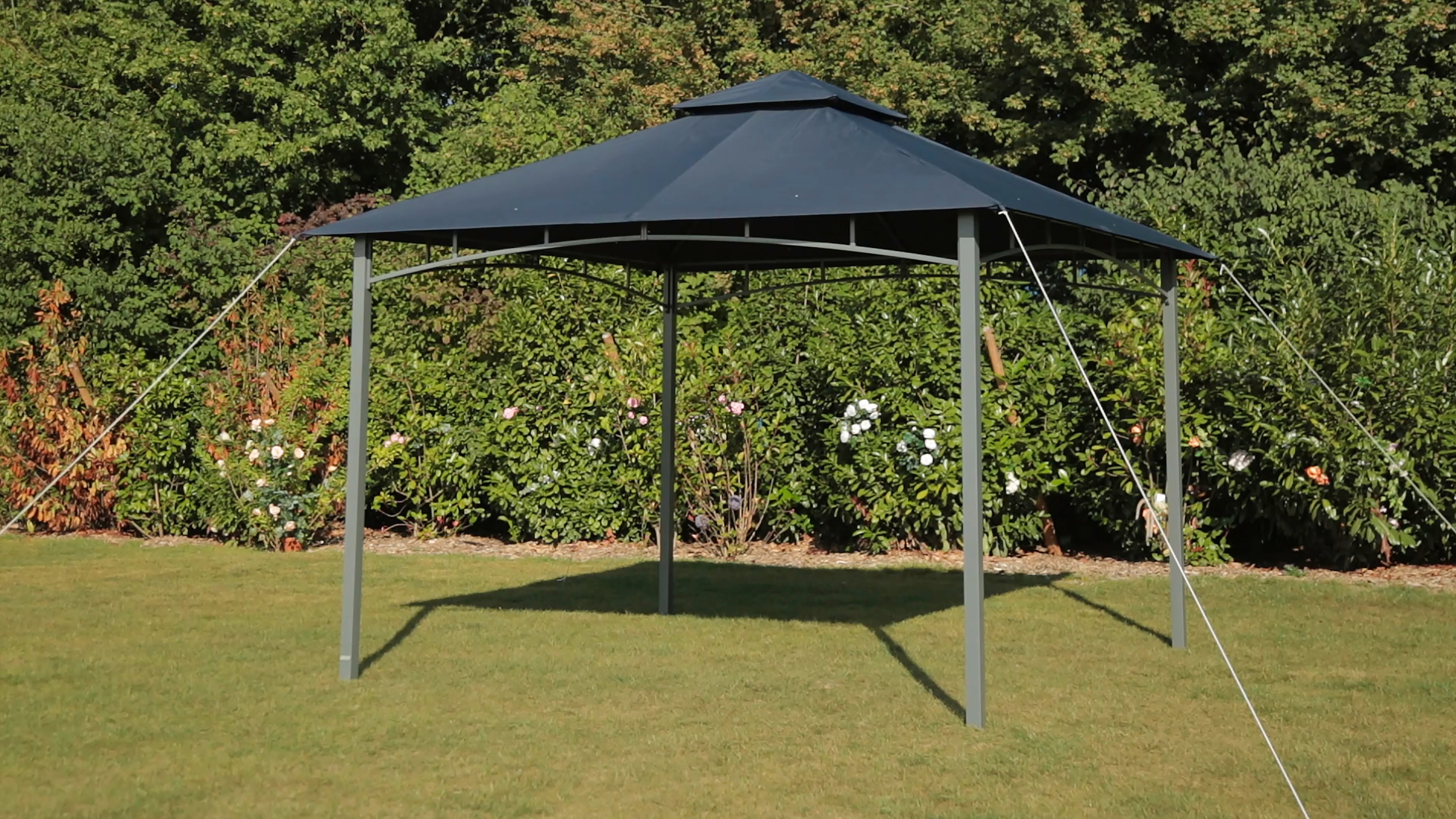 Tepro Pavillon Gestell Waya, 300x300 cm, nur Gestell, ohne Bespannung/Dach grau Pavillons Garten Balkon