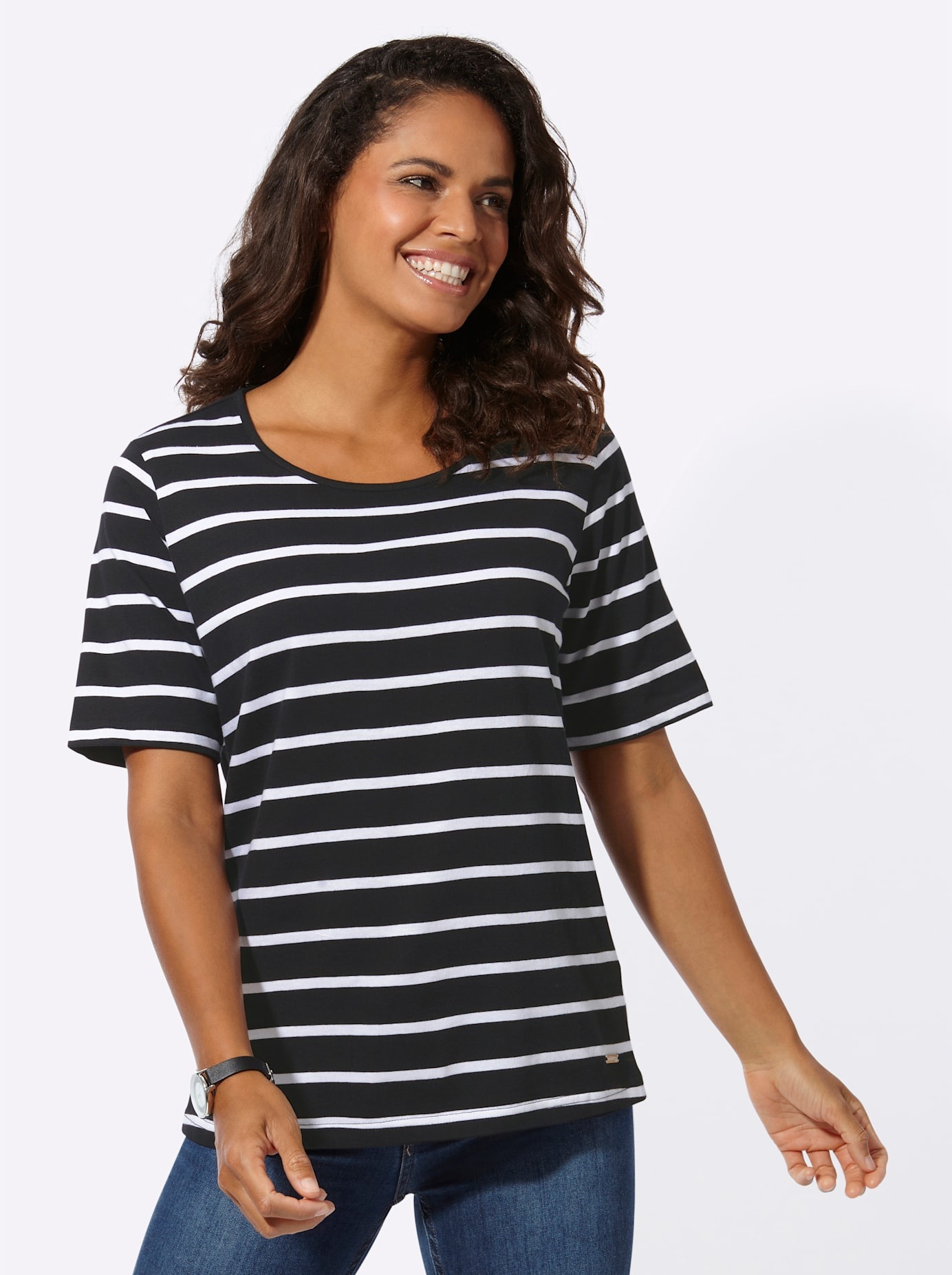 Casual Looks Kurzarmshirt »Ringelshirt«, (1 tlg.)