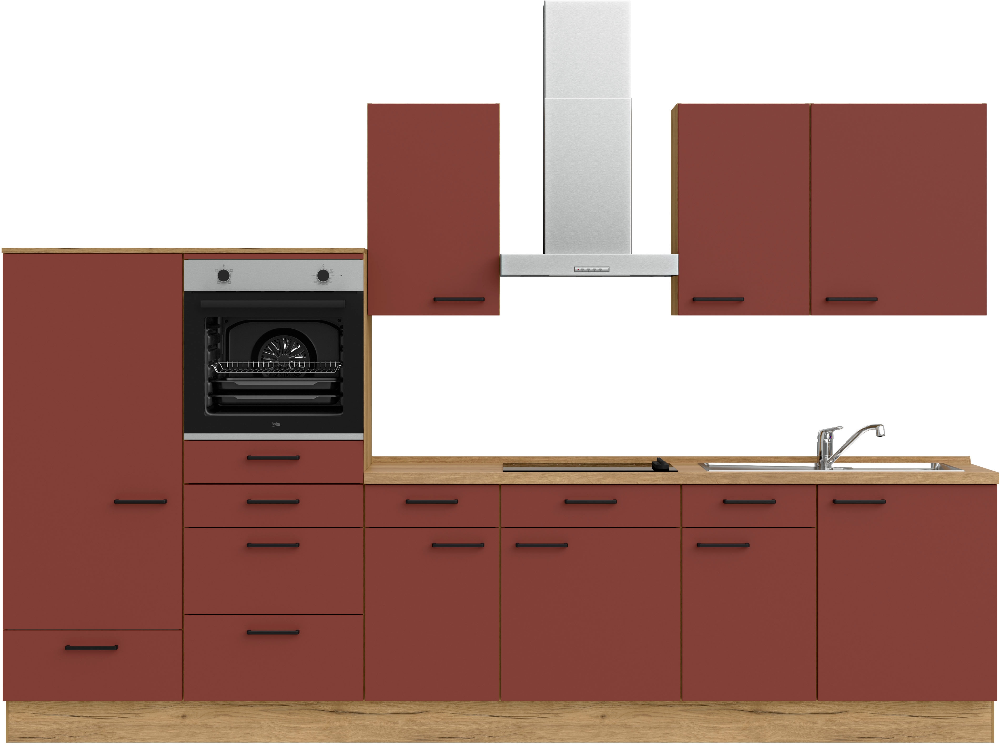 nobilia Küchenzeile ""Easytouch I", NEU: individuell anpassbar mit gratis Profi-Beratung" vormontiert, Breite 330 cm, Ausrichtung wählbar, wahlw. mit E-Geräten