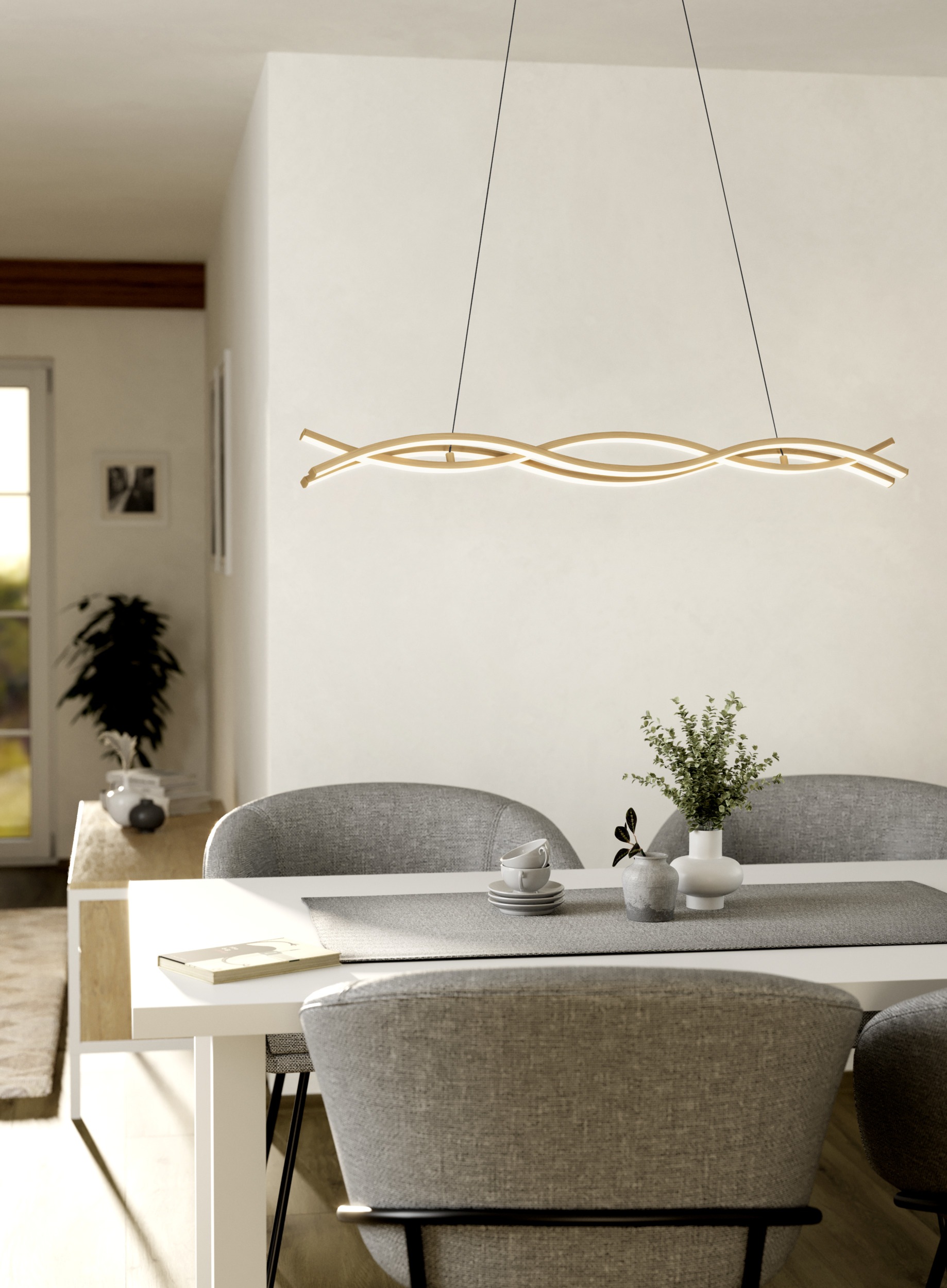 EGLO Hängeleuchte »LASANA 4 Pendellampe - Stahl, Alu - LED - 35W - IP20« LED-Modul 1 Stk. Warmweiß