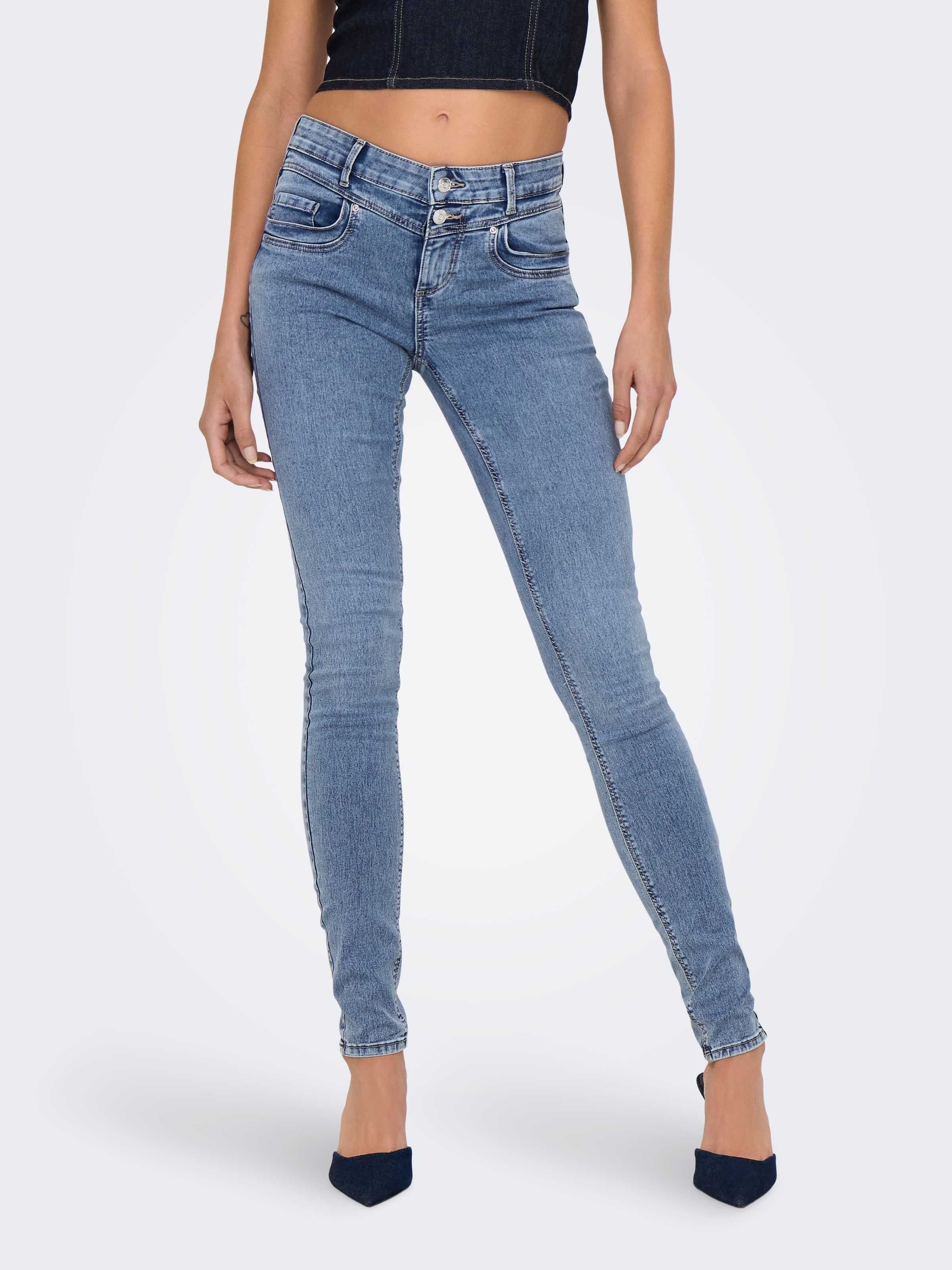 ONLY Skinny-fit-Jeans "ONLROYAL REG DB FYOKE SK DNM PIM" günstig online kaufen