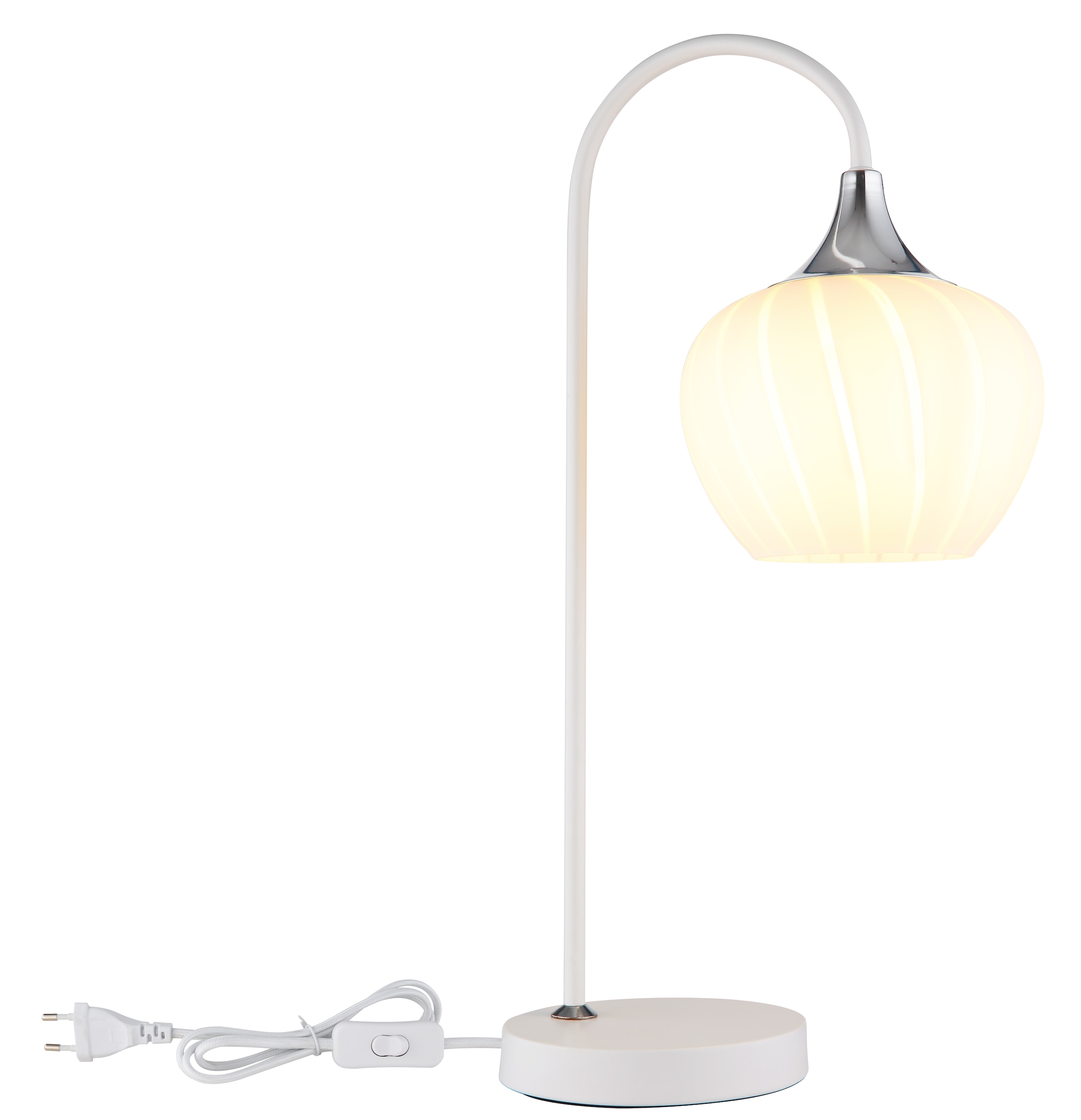 GLOBO LIGHTING Tischleuchte »MAXY«, Leuchtmittel E27 | ohne Leuchtmittel, Tischlampe/Glas opal/modern/Wohnzimmer/Schlafzimmer