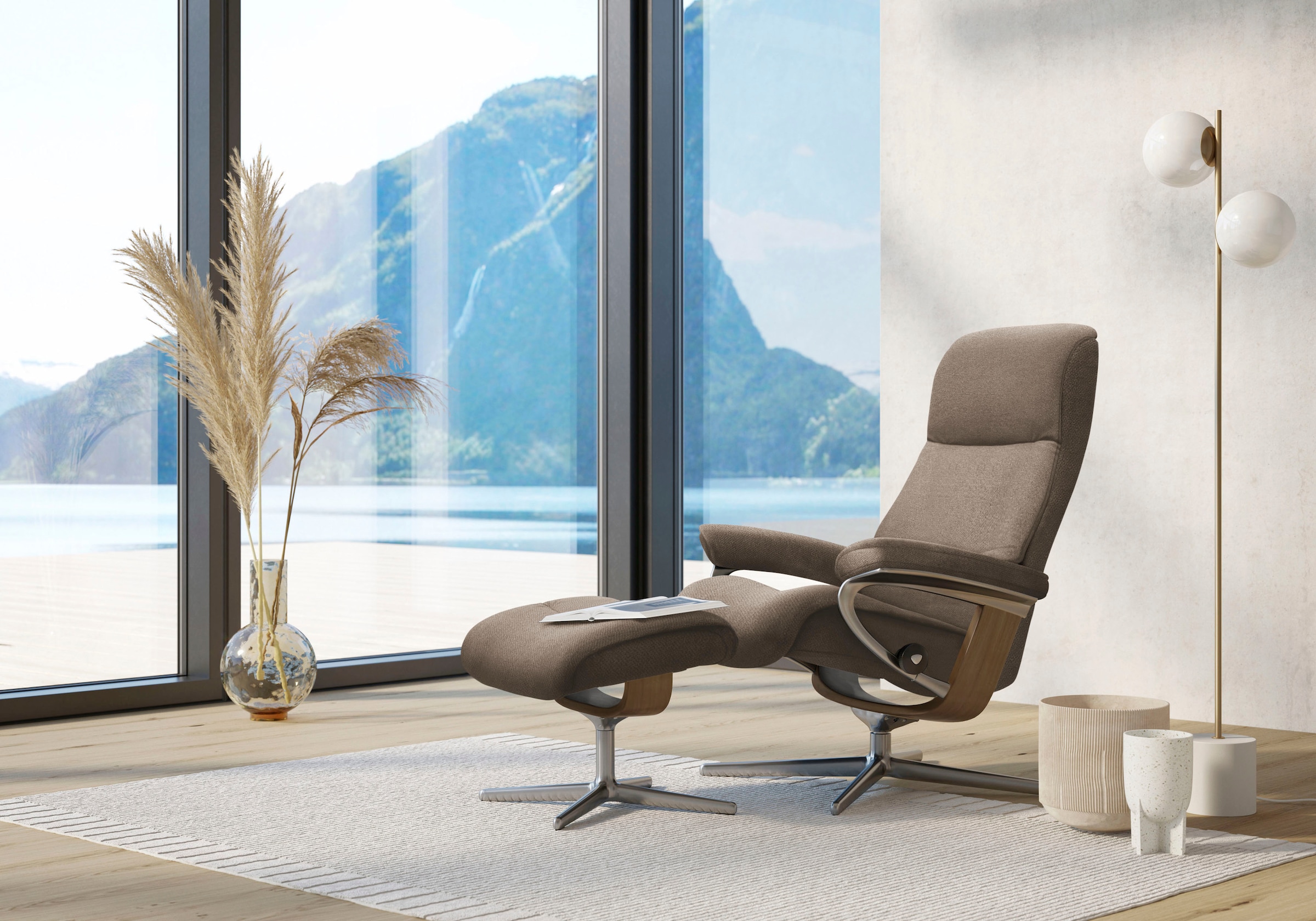 Stressless Relaxsessel "View", mit Cross Base, Größe S, M & L, Holzakzent E günstig online kaufen