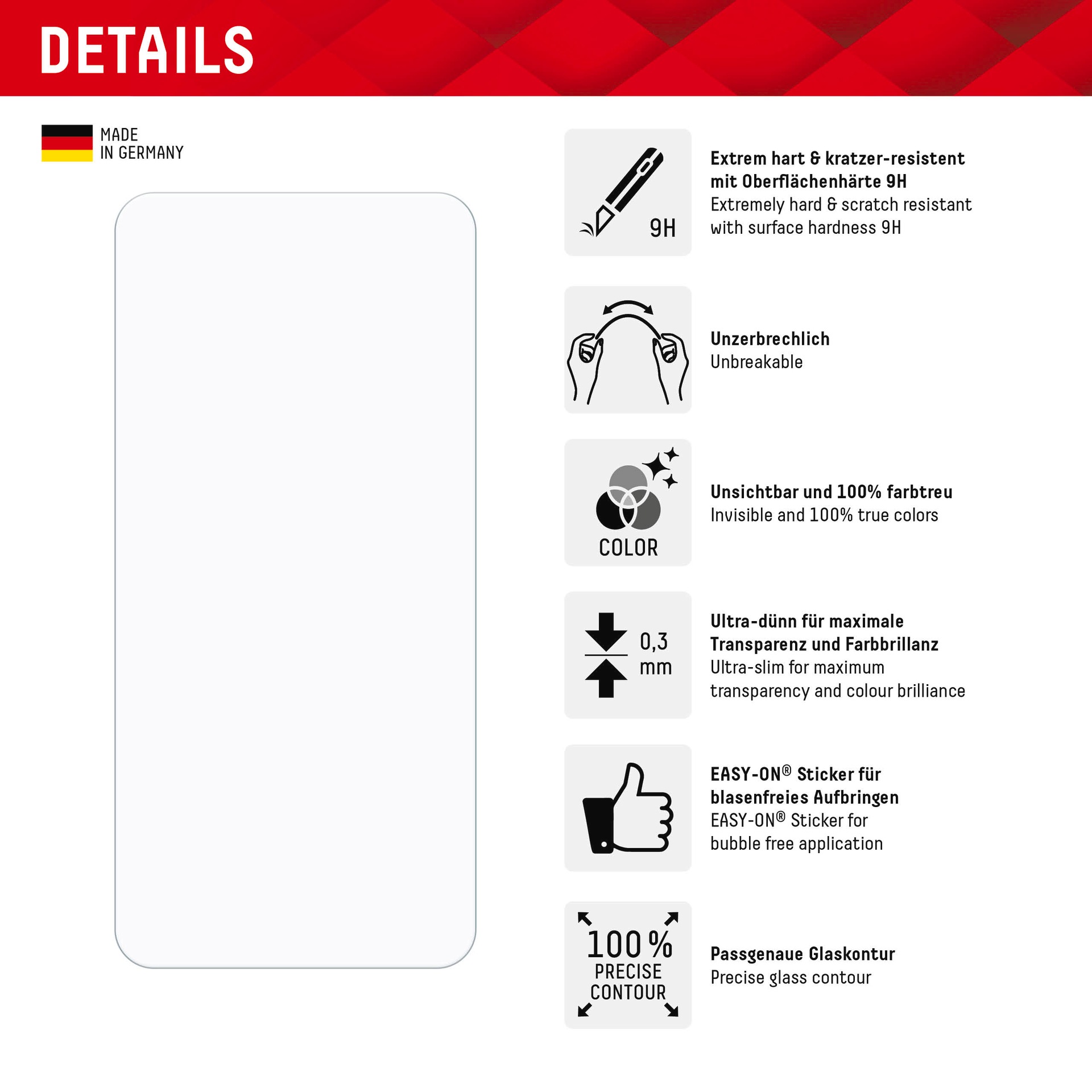 Displex Displayschutzglas »Smart Glass«, für Samsung Galaxy A35-Samsung Galaxy A55 5G, (1 St.), Bildschirmschutz, Displayschutzfolie,Einfach anbringen,kratz-&stoßfest