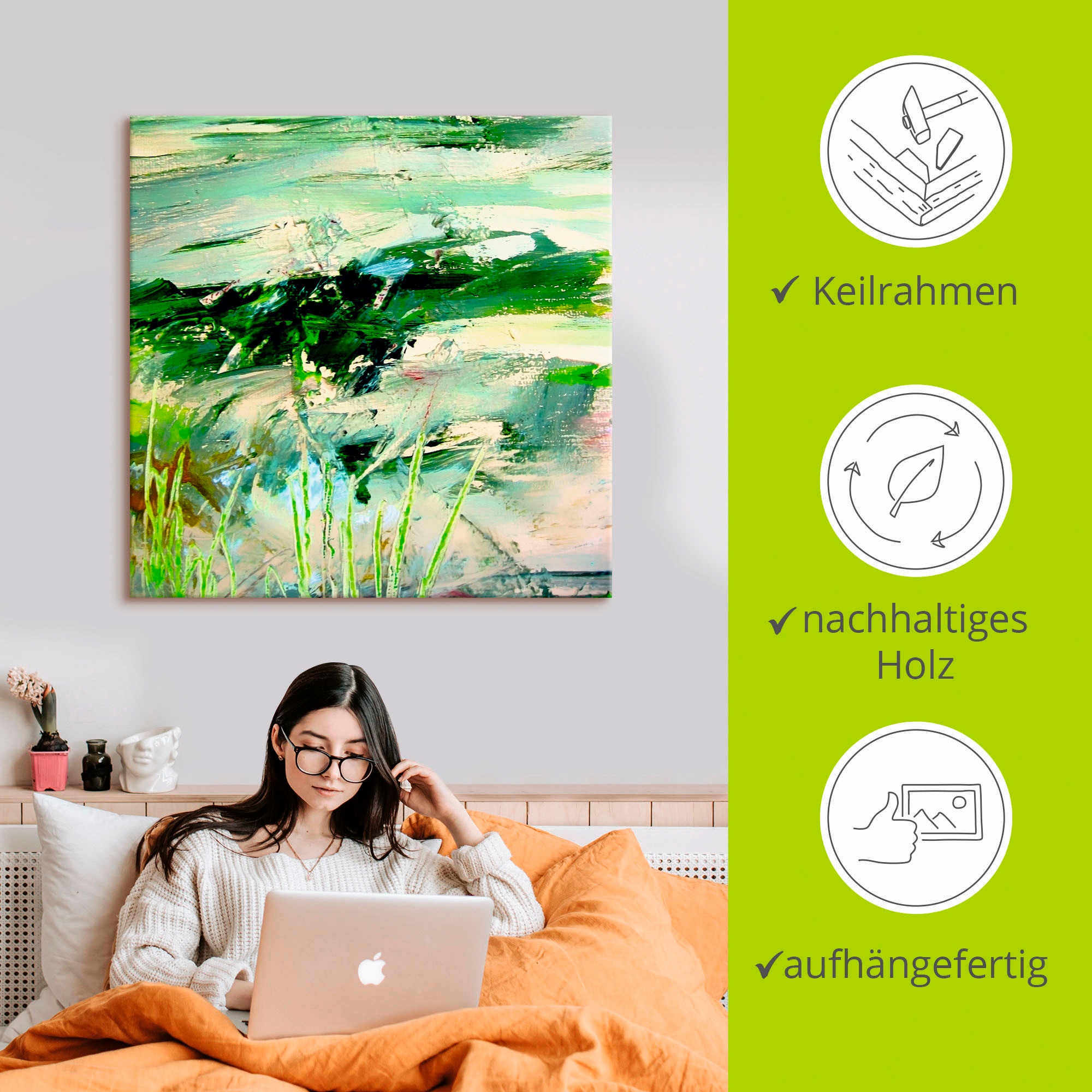 Artland Leinwandbild »Kunst Natur«, Gegenstandslos, (1 St.), auf Keilrahmen gespannt