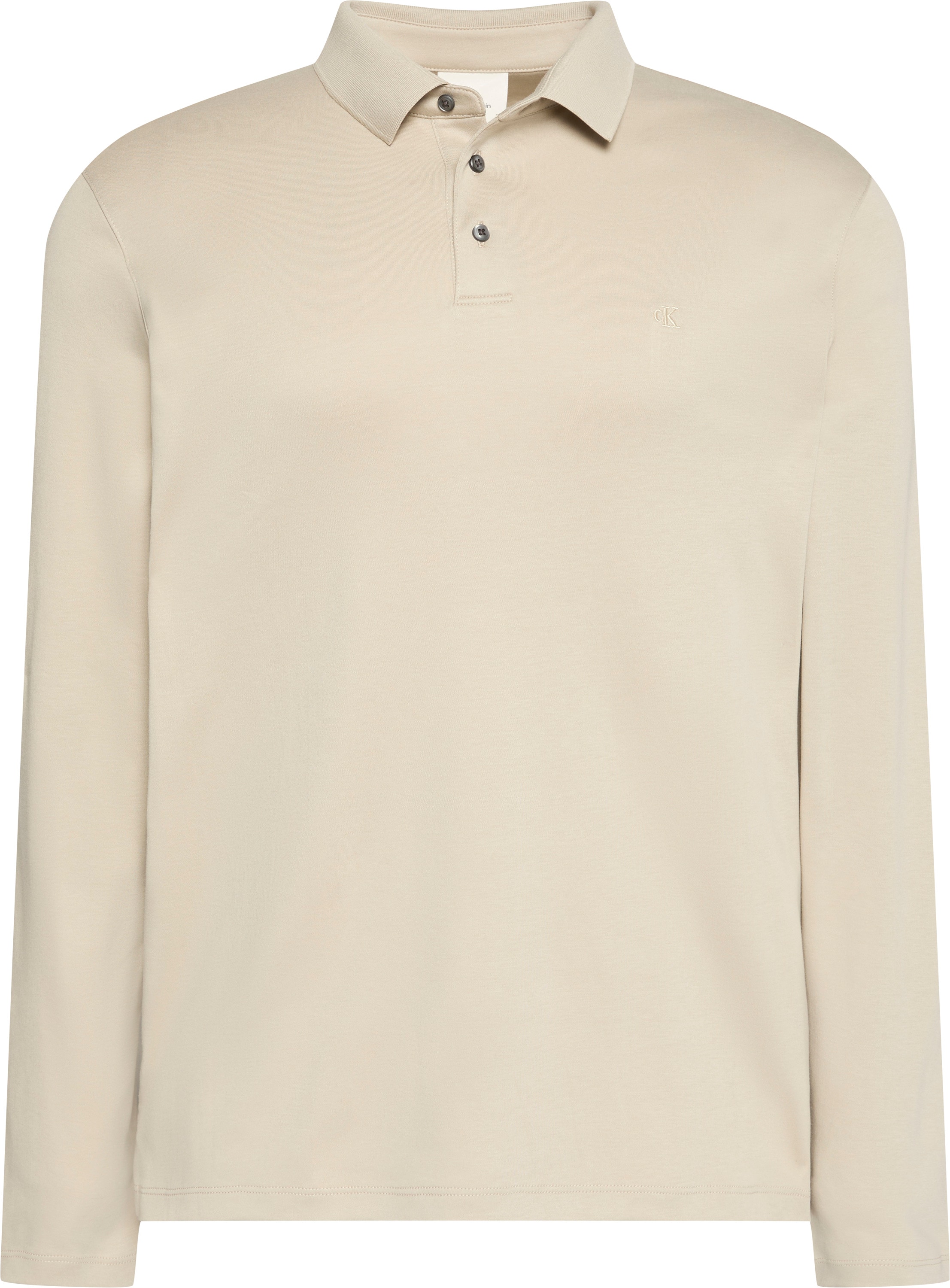 Calvin Klein Jeans Langarm-Poloshirt »LS SUPIMA COTTON SOLID POLO« regular fit mit Rundhalsausschnitt