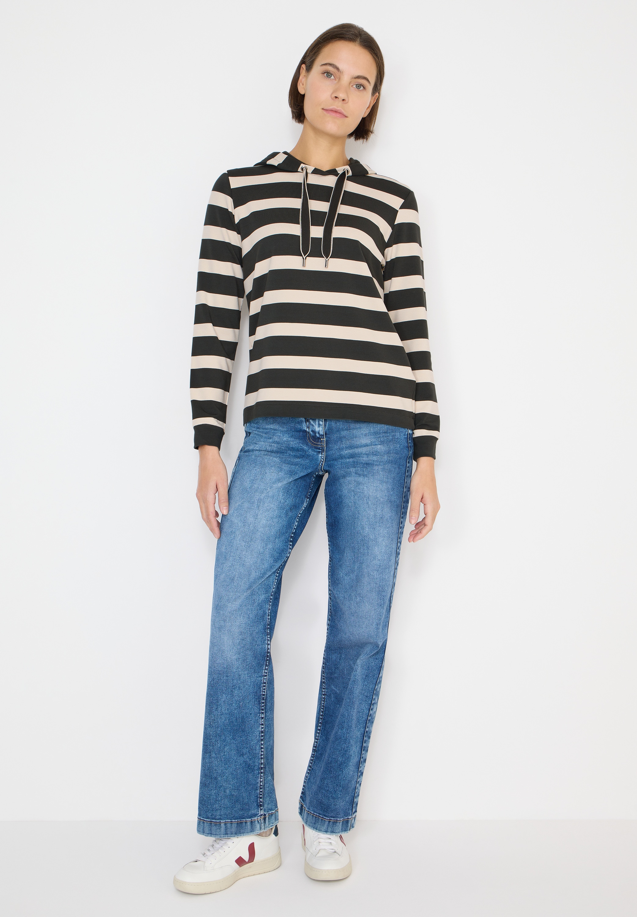 Cecil Langarmshirt mit Kapuze mit Tunnelzugband