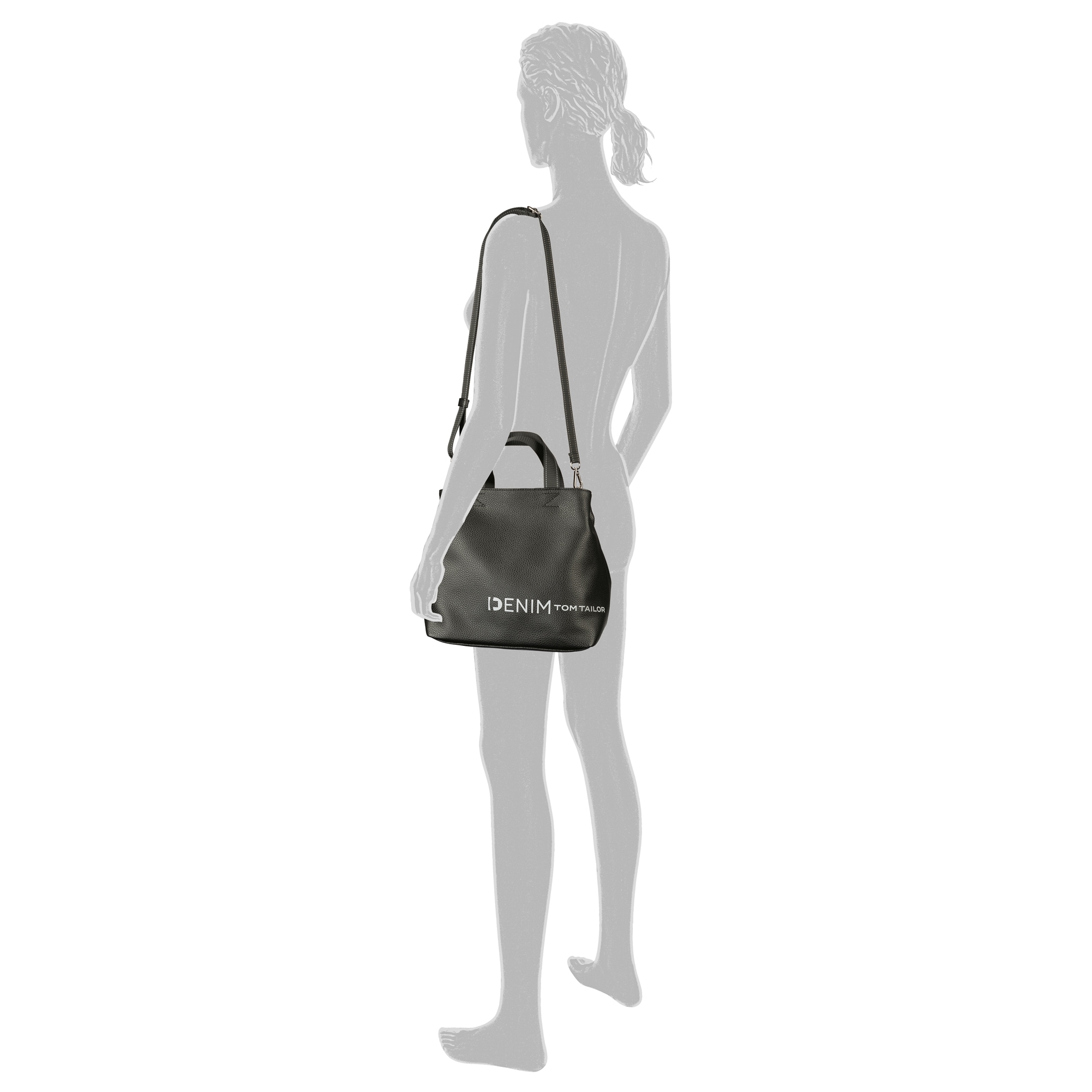 TOM TAILOR Denim Shopper »Marlow«, griffig leichtes Lederimitat mit reflektierendem Logo und Zierlinien
