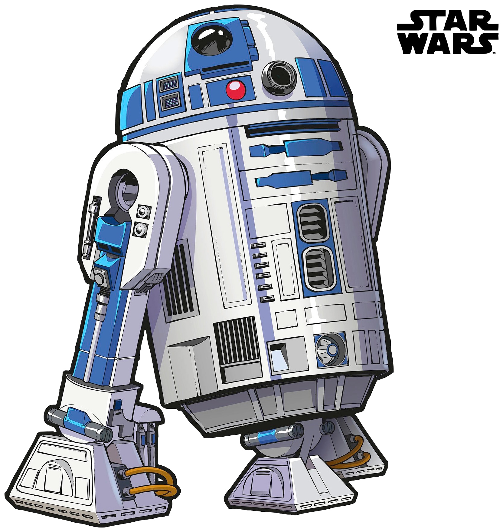 Komar Vliestapete "Selbstklebende Vlies - Star Wars XXL R2D2 - Größe 127 x 120 cm" bedruckt glatt Kinderzimmer