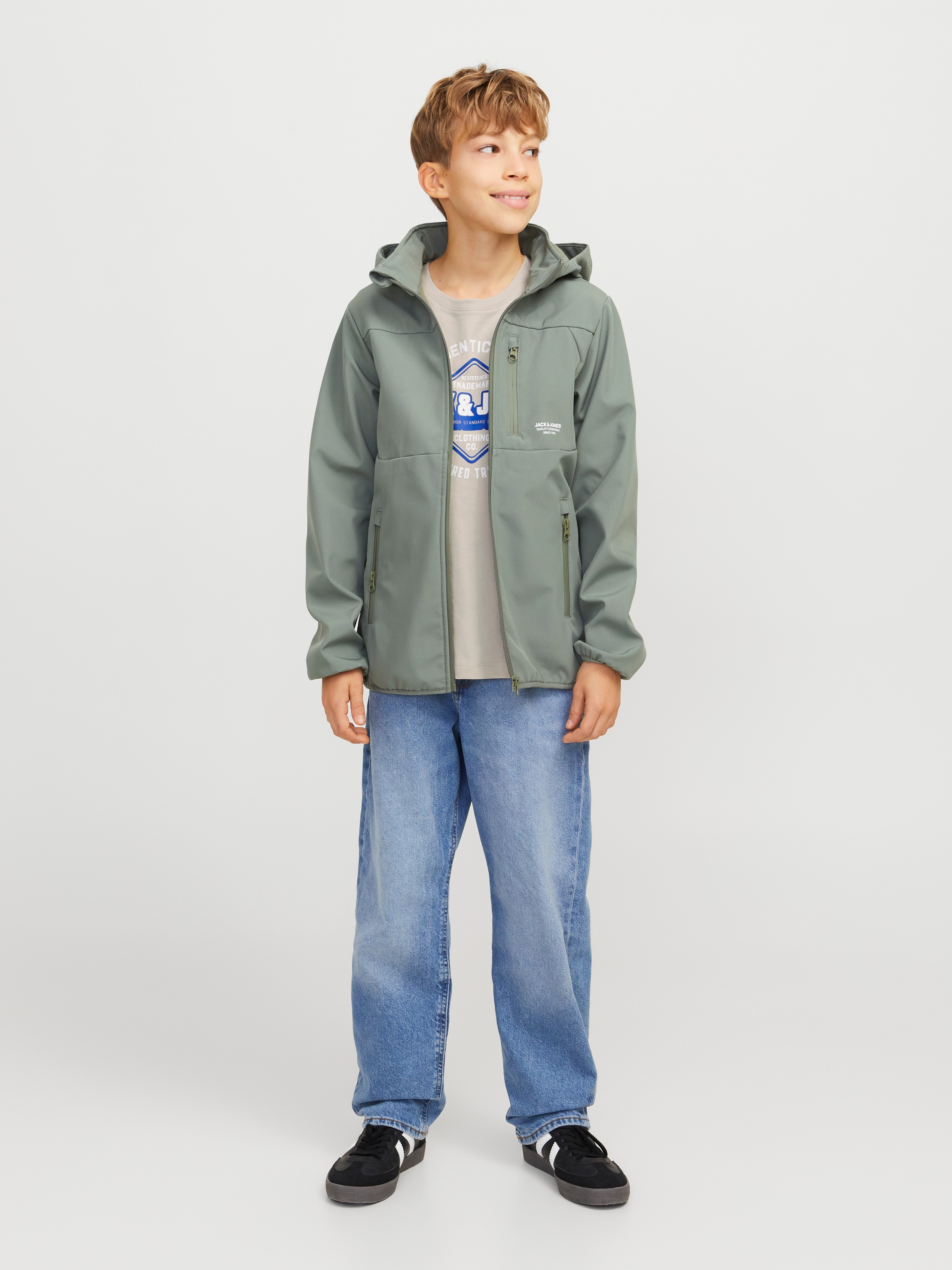 Jack & Jones Junior Rundhalsshirt »JJELOGO TEE SS O-NECK 2 COL S NOOS JNR«