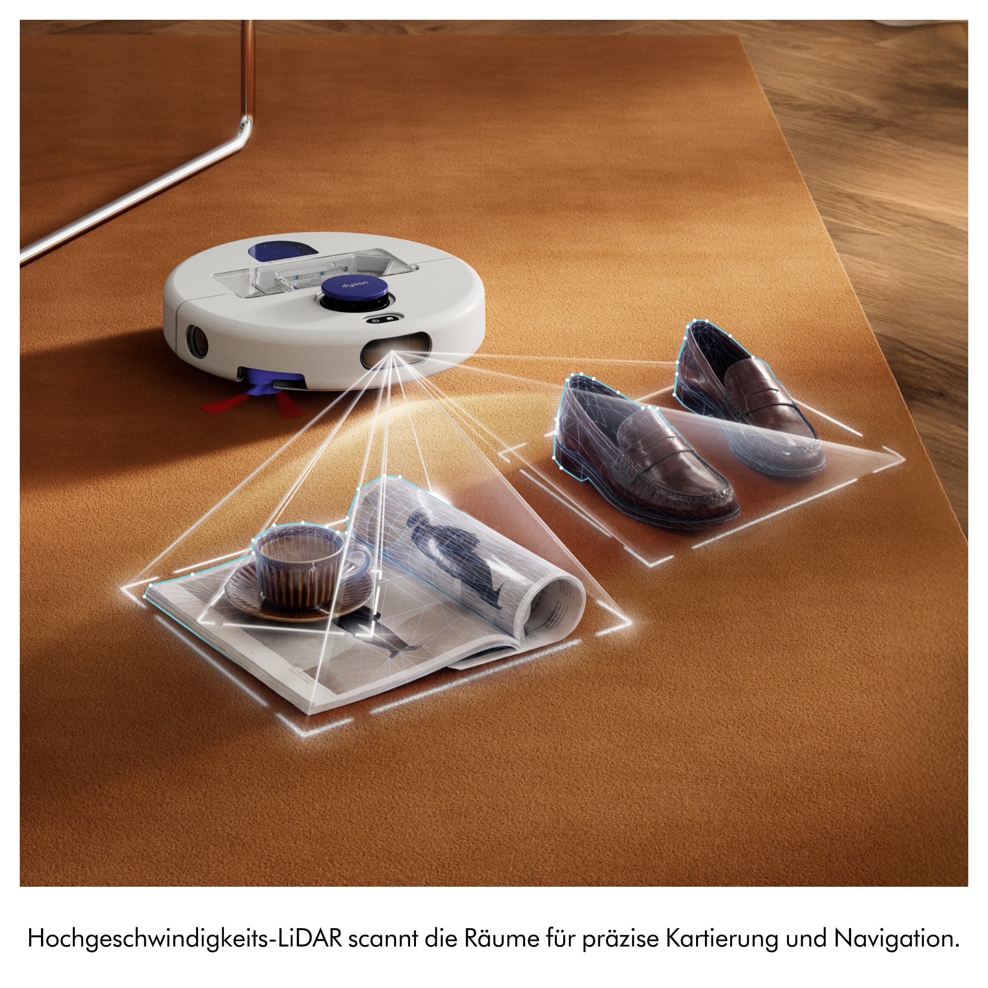 DYSON Nass-Trocken-Saugroboter »Dyson R2 Nurovi™ Wash+Dry Saugroboter« 21.000 Pa Saugkraft; Twin-capture™-System; Reuleaux-Dreieck-Wischpads