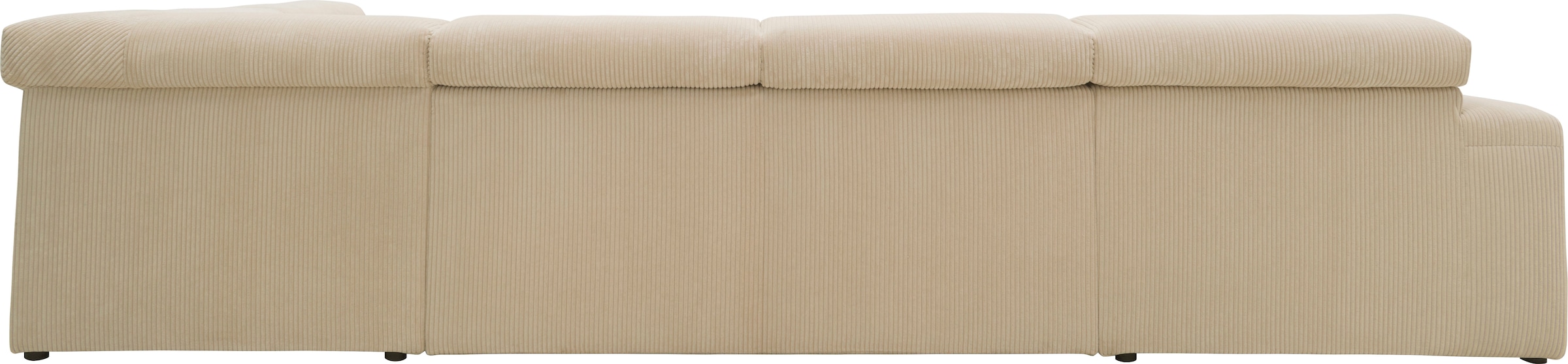 DOMO collection Wohnlandschaft »Brandon, belastbar bis 140kg/ Sitz, B/T: 359/228 cm, U-Form«, ohne Sitztiefenverstellung, Cord, creme