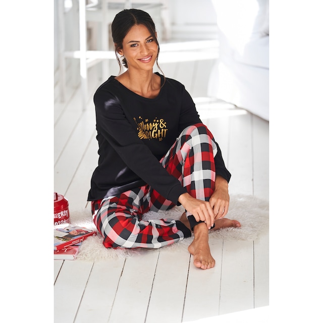LASCANA Pyjama, mit karierter Hose online kaufen | BAUR