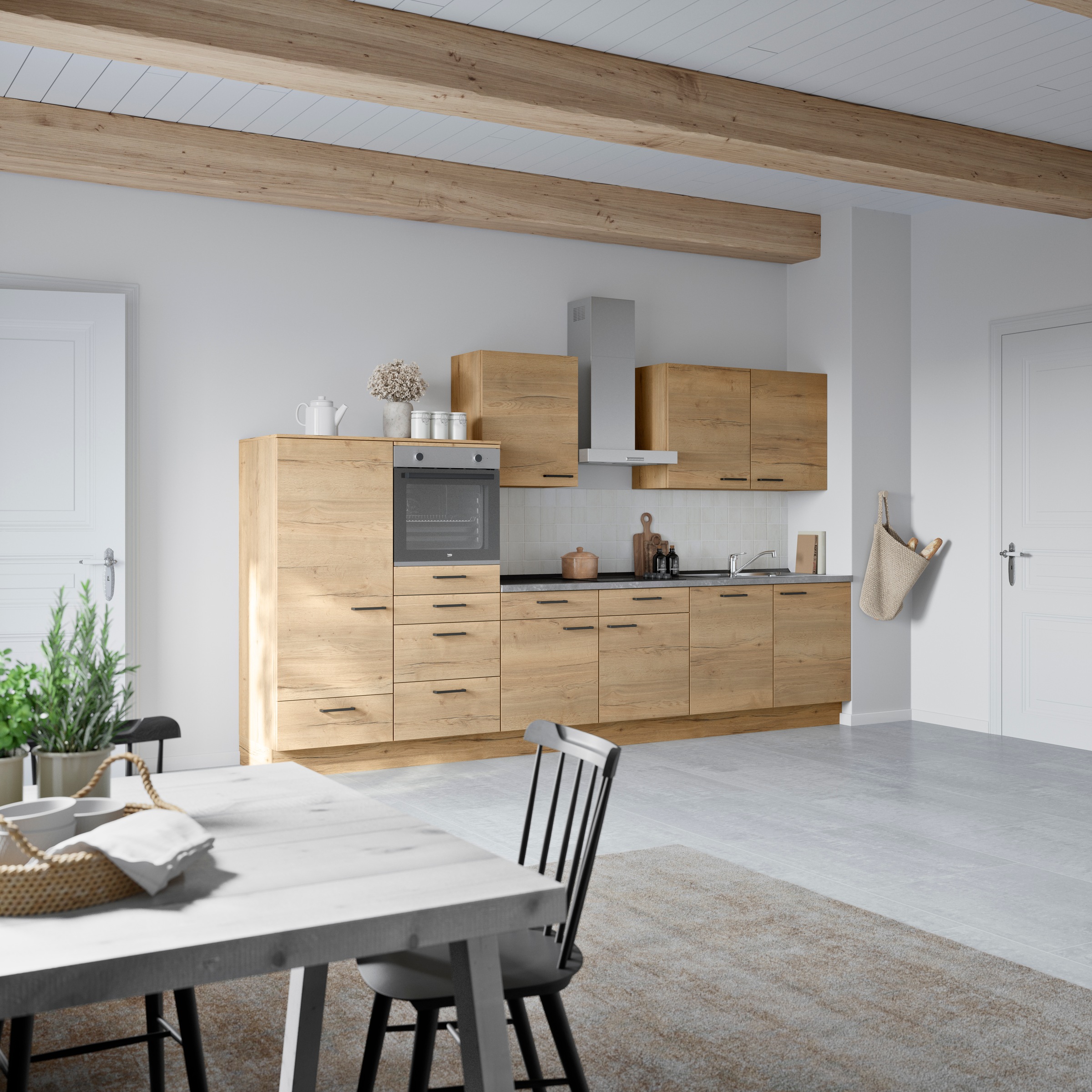 nobilia® Küchenzeile »"Structura I"«, vormontiert, Ausrichtung wählbar, Breite 360 cm, wahlw. mit E-Geräten