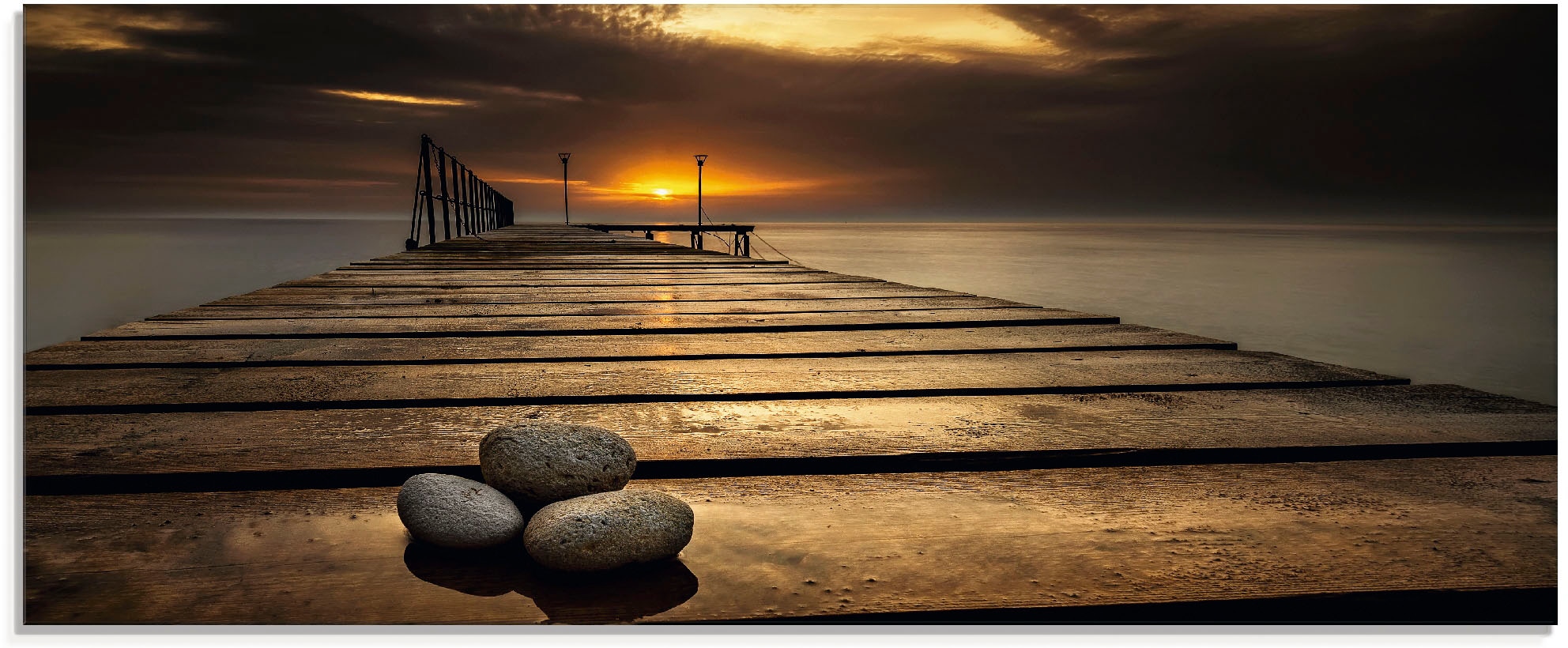 Artland Glasbild "Sonnenaufgang am Schwarzen Meer" Sonnenaufgang & -unterga günstig online kaufen