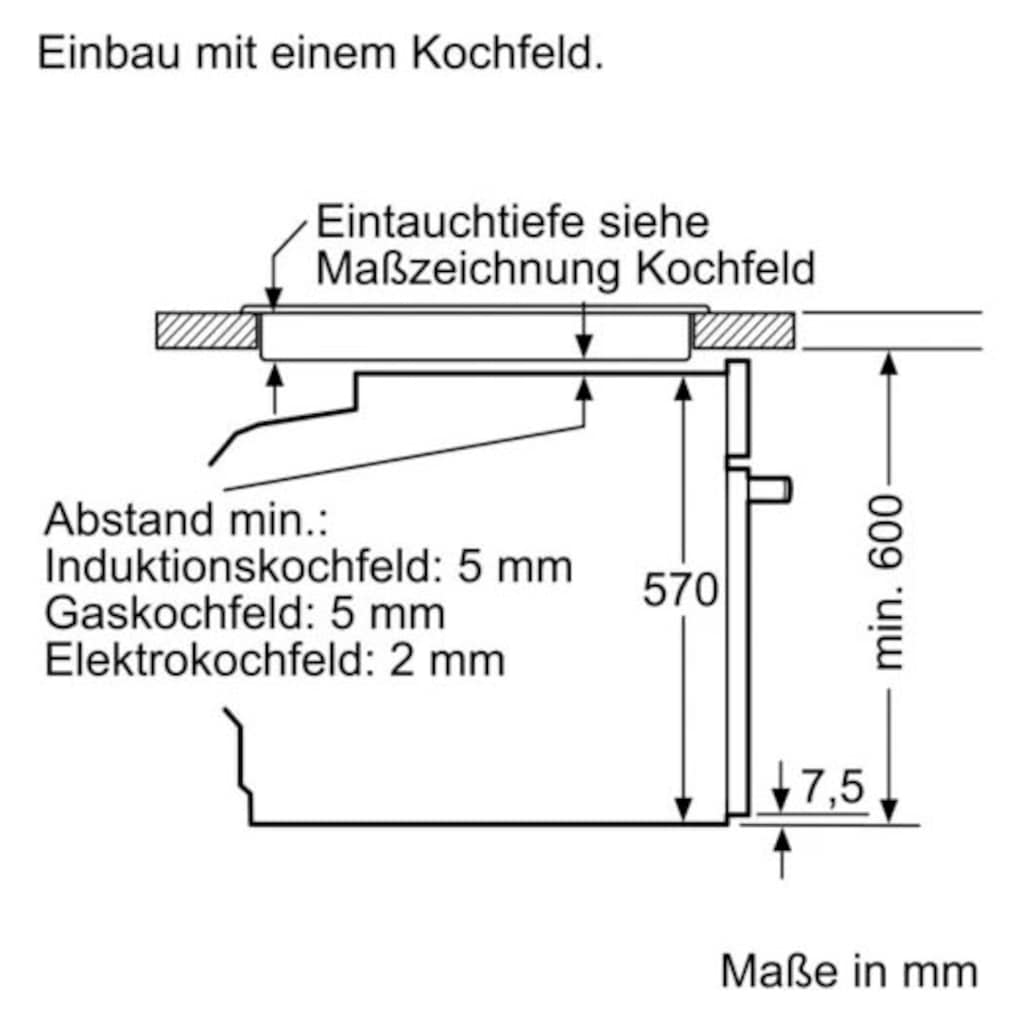 BOSCH Backofen-Set »HBD635CS62«, HBA537BS0, mit Teleskopauszug nachrüstbar, ecoClean Direct