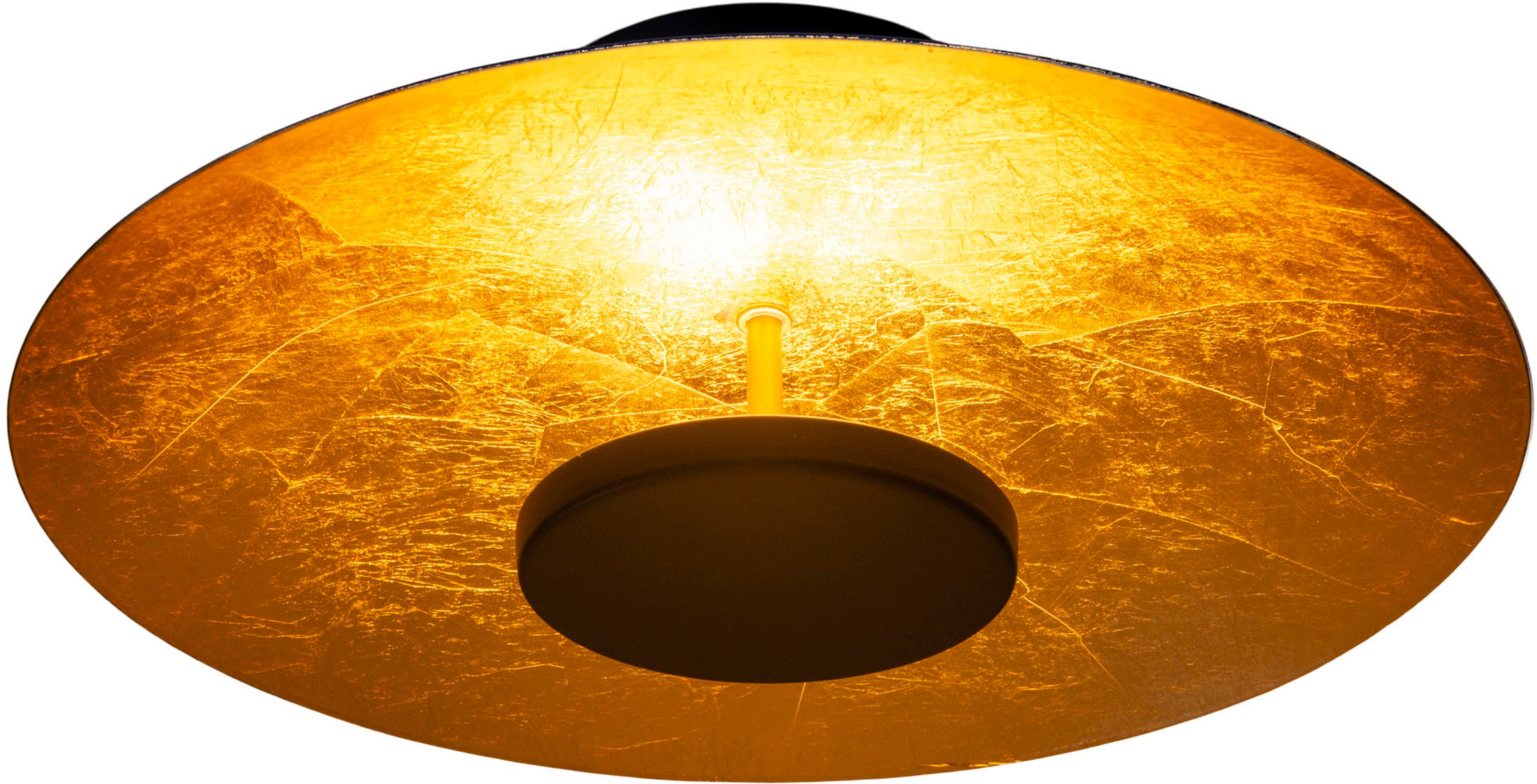 näve LED Deckenleuchte »Firenze«, 1 flammig, Leuchtmittel LED-Modul | LED fest integriert, Schirm gewölbt in schwarz/goldschimmernd, warmweißes Licht, D: 30cm