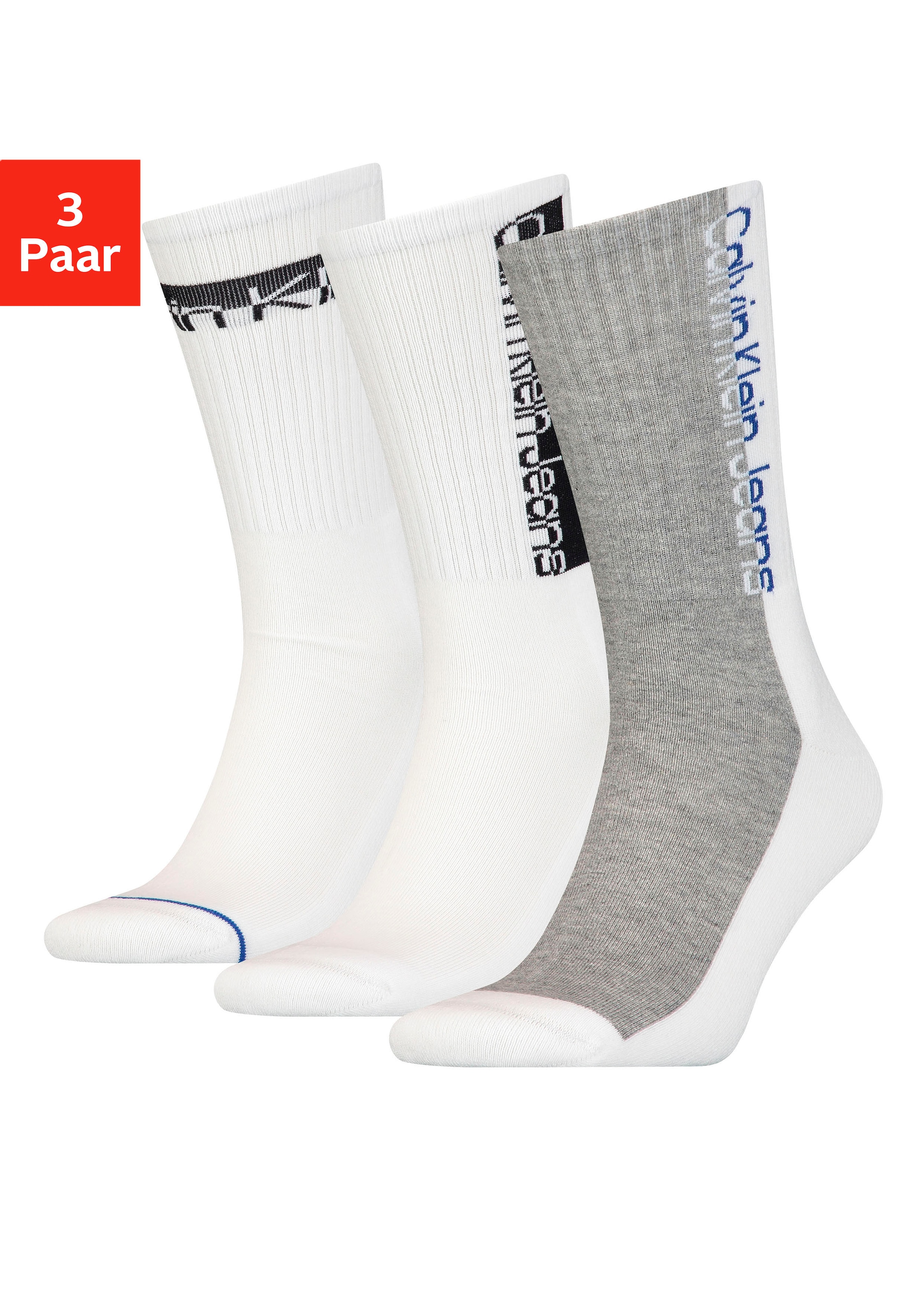 Calvin Klein Socken, (3 Paar), mit eingestricktem Logo