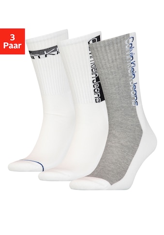 Socken, (3 Paar), mit eingestricktem Logo
