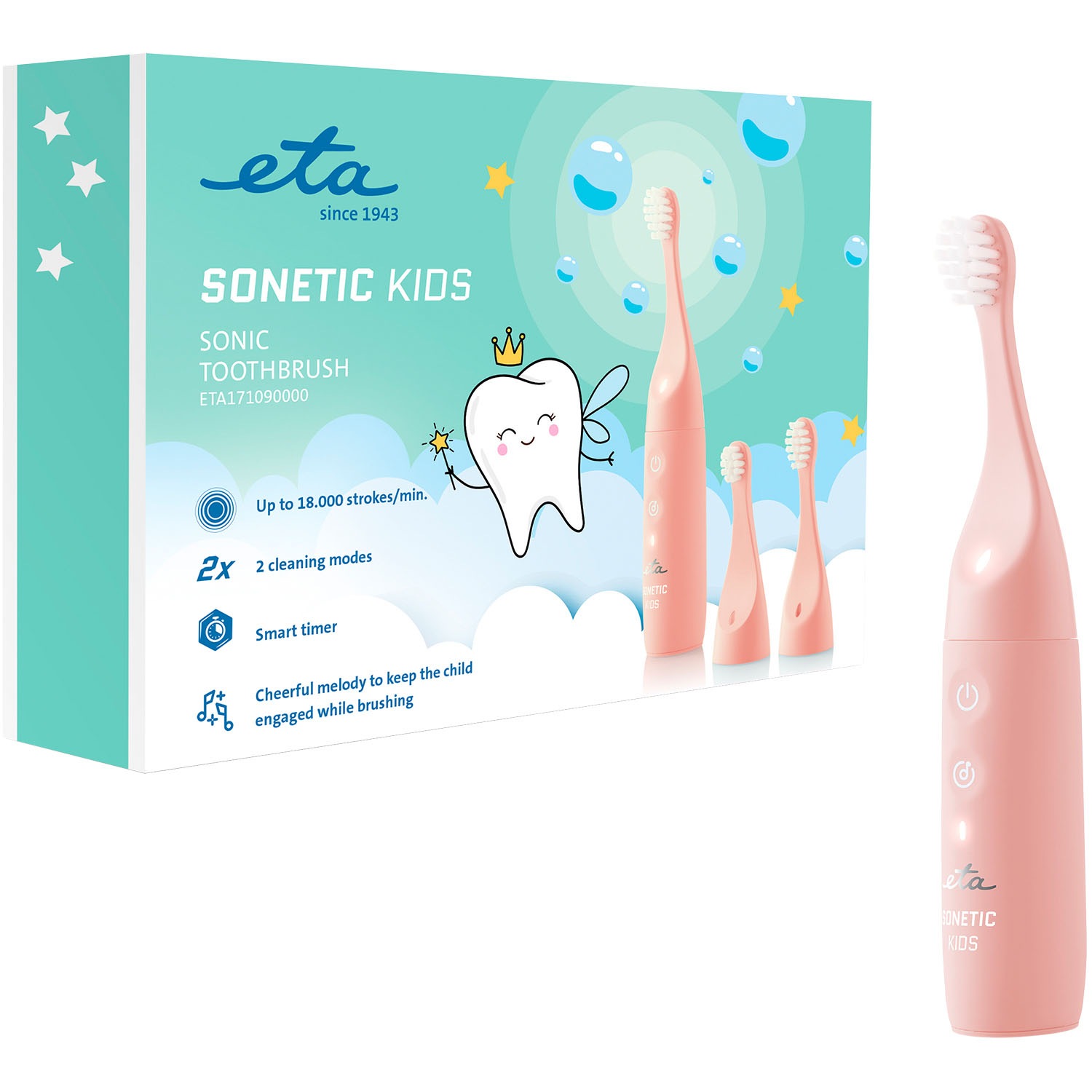 eta Schallzahnbürste »Sonetic Kids« 2 Stk. Aufsteckbürsten