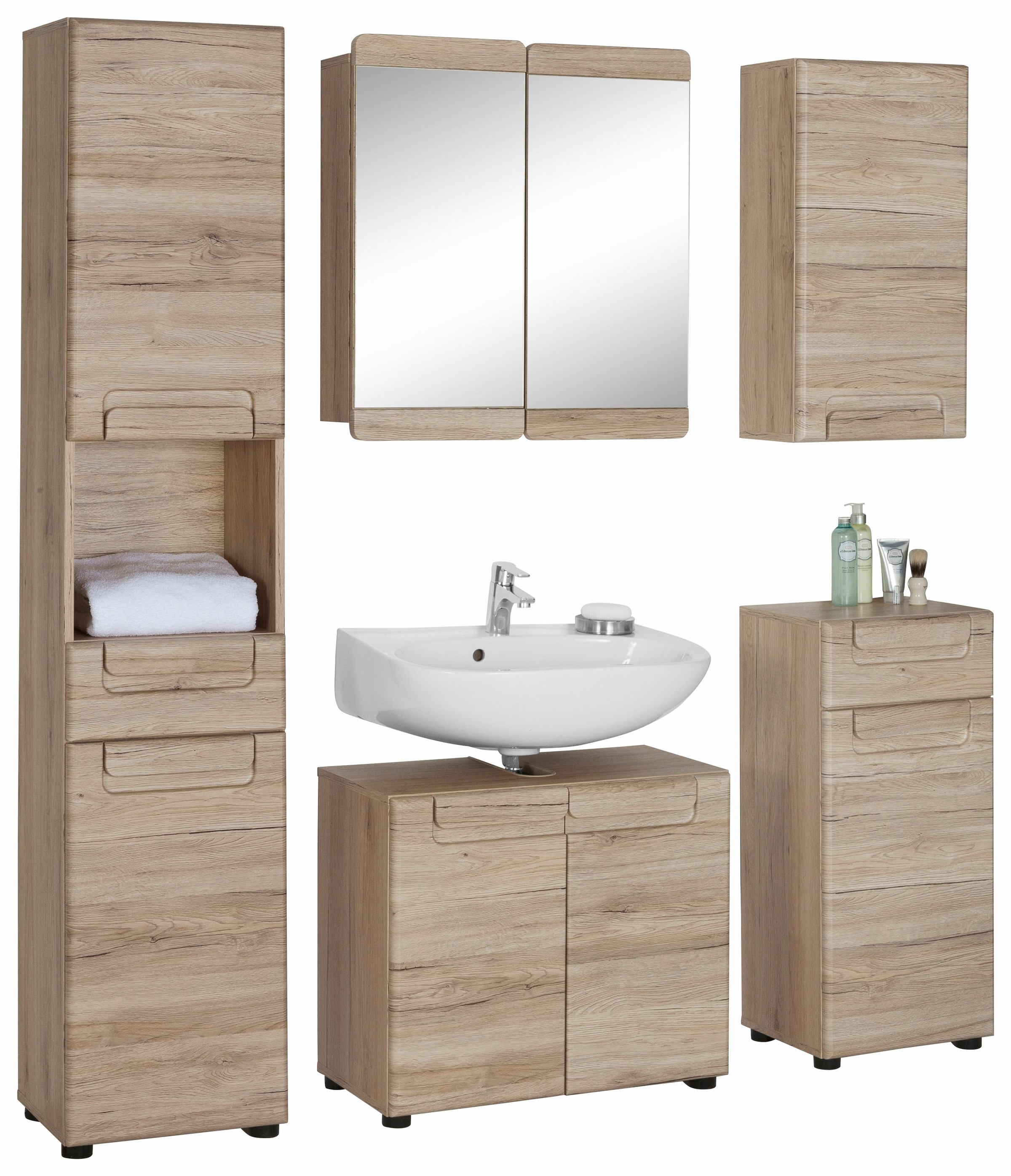 trendteam Badmöbel-Set Malea, (Set, 5 St.)