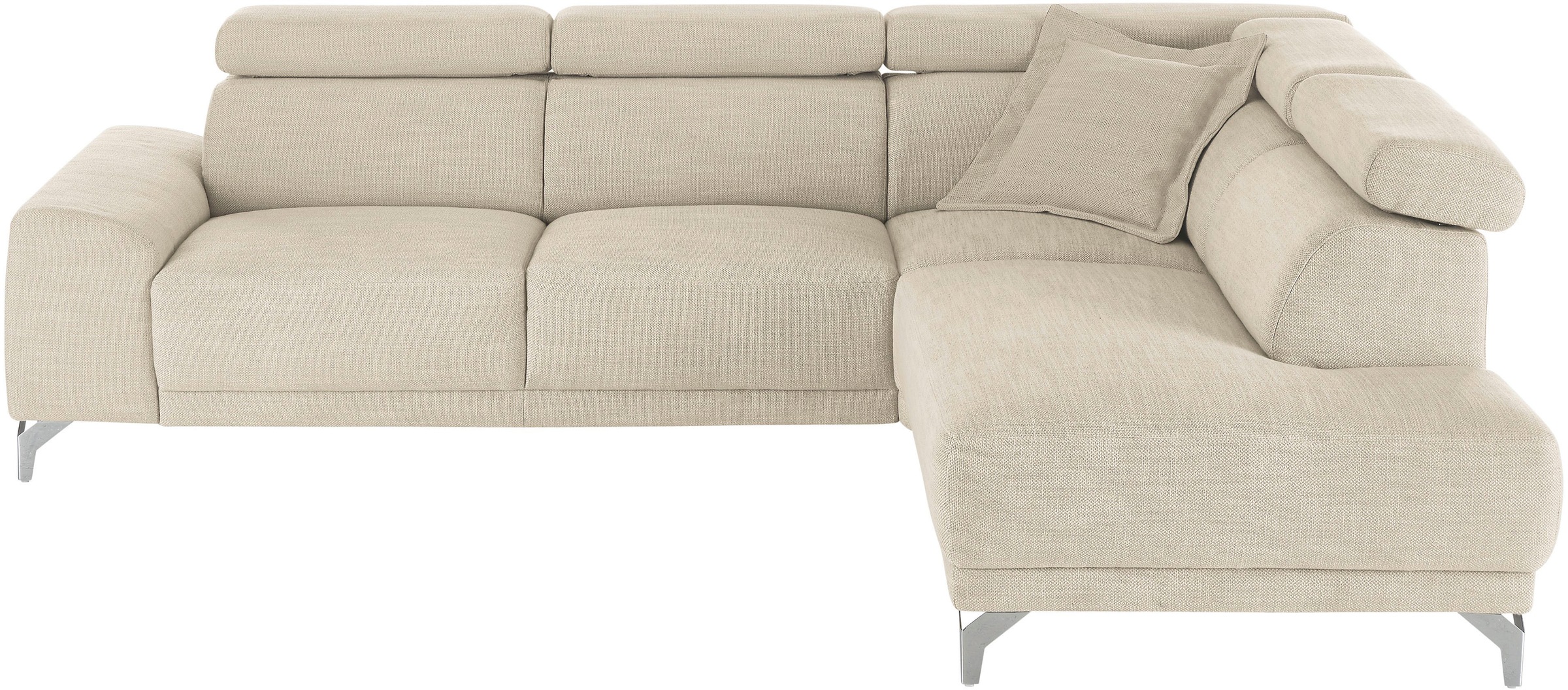 3C Candy Ecksofa »Greve Sofa immer mit manuelle Kopfteilverstellungen, modern, elegant«, wahlweise motorischer Sitzvorzug, bequem und zeitlos, L-Form