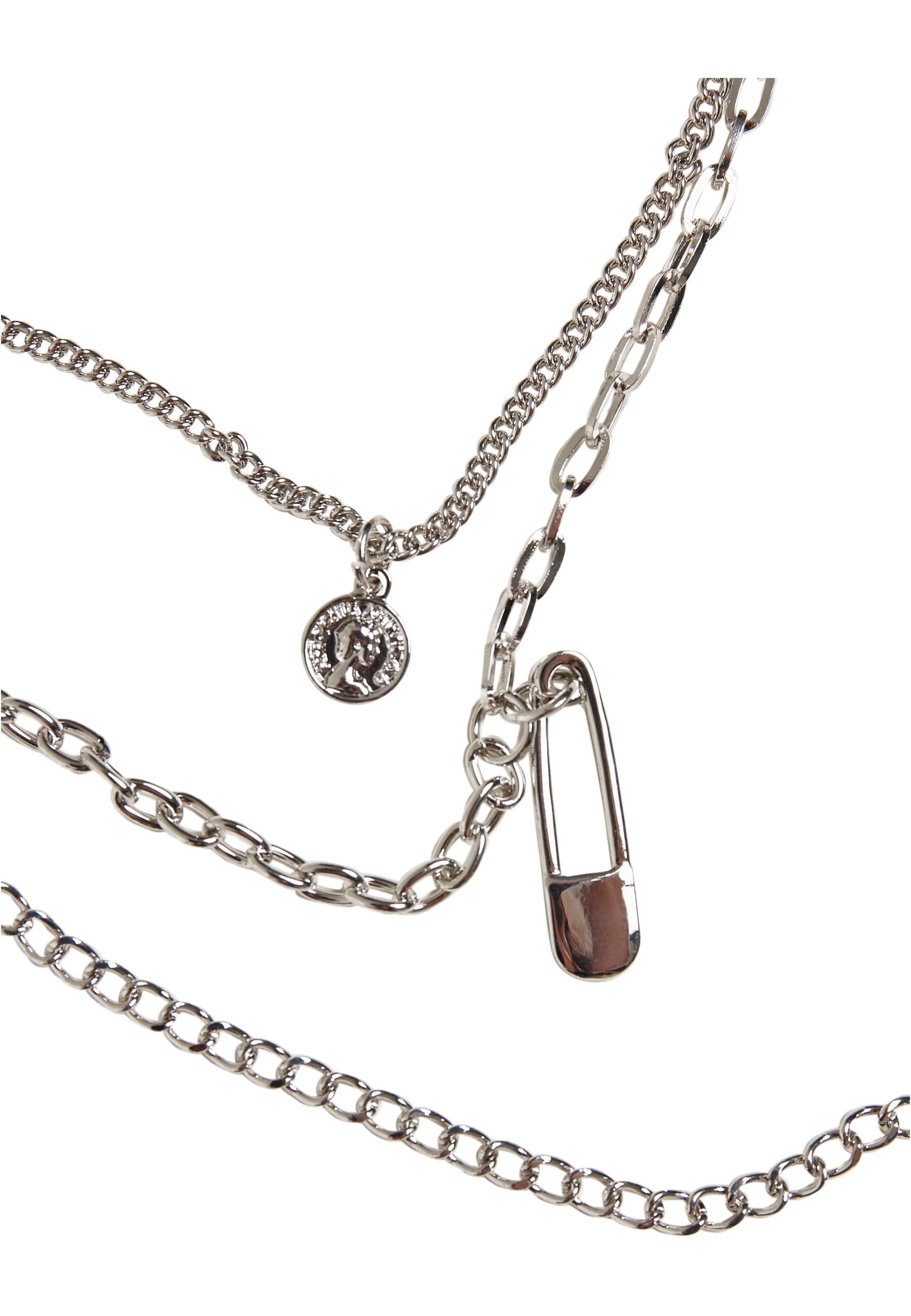 URBAN CLASSICS Edelstahlkette »Urban Classics Unisex Safety Pin Layering Necklace«