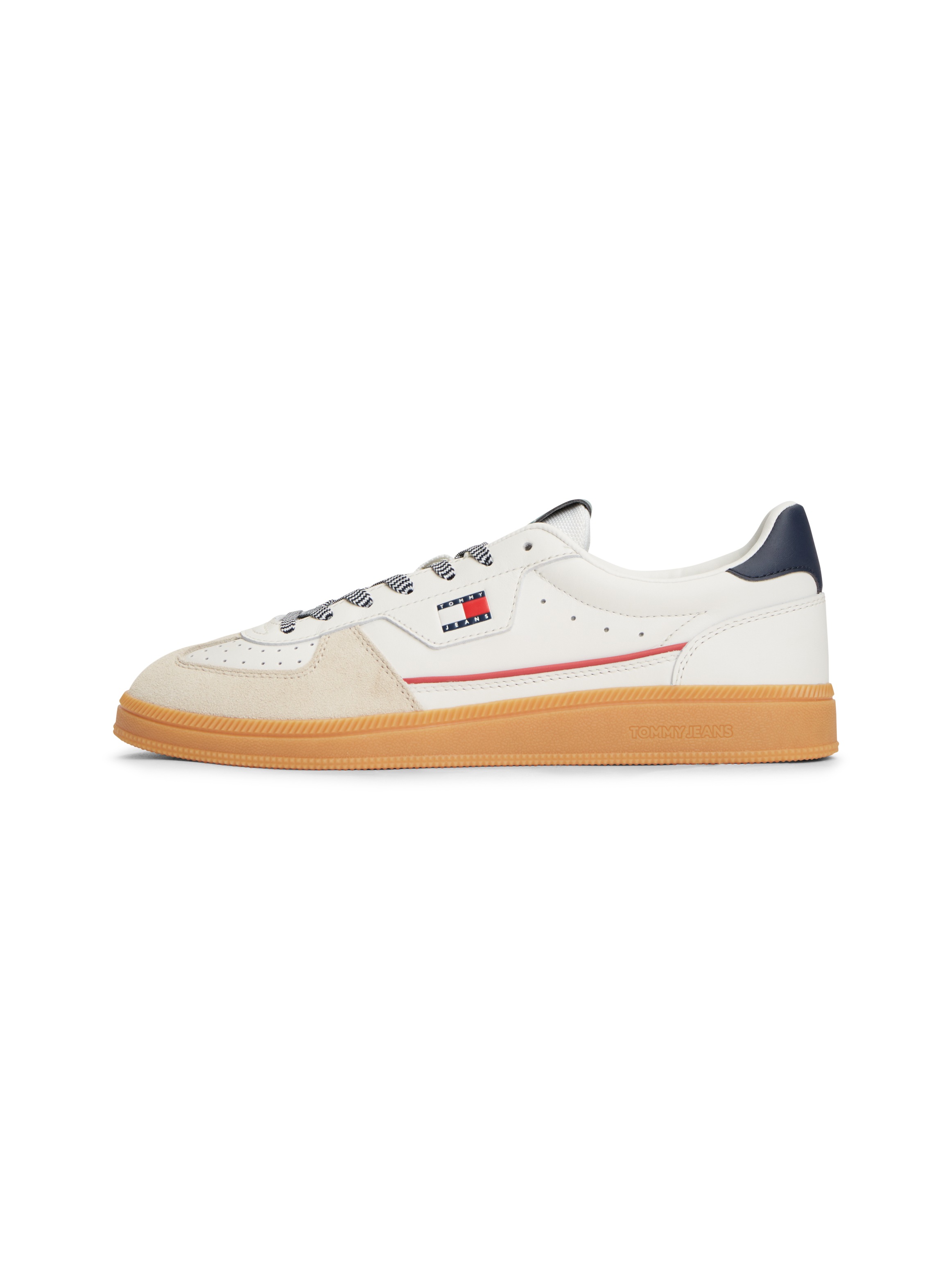 Tommy Jeans Sneaker »THE GREENWICH EDGE LEATHER«  Freizeitschuh, Halbschuh, Schnürschuh mit vielen farbigen Details