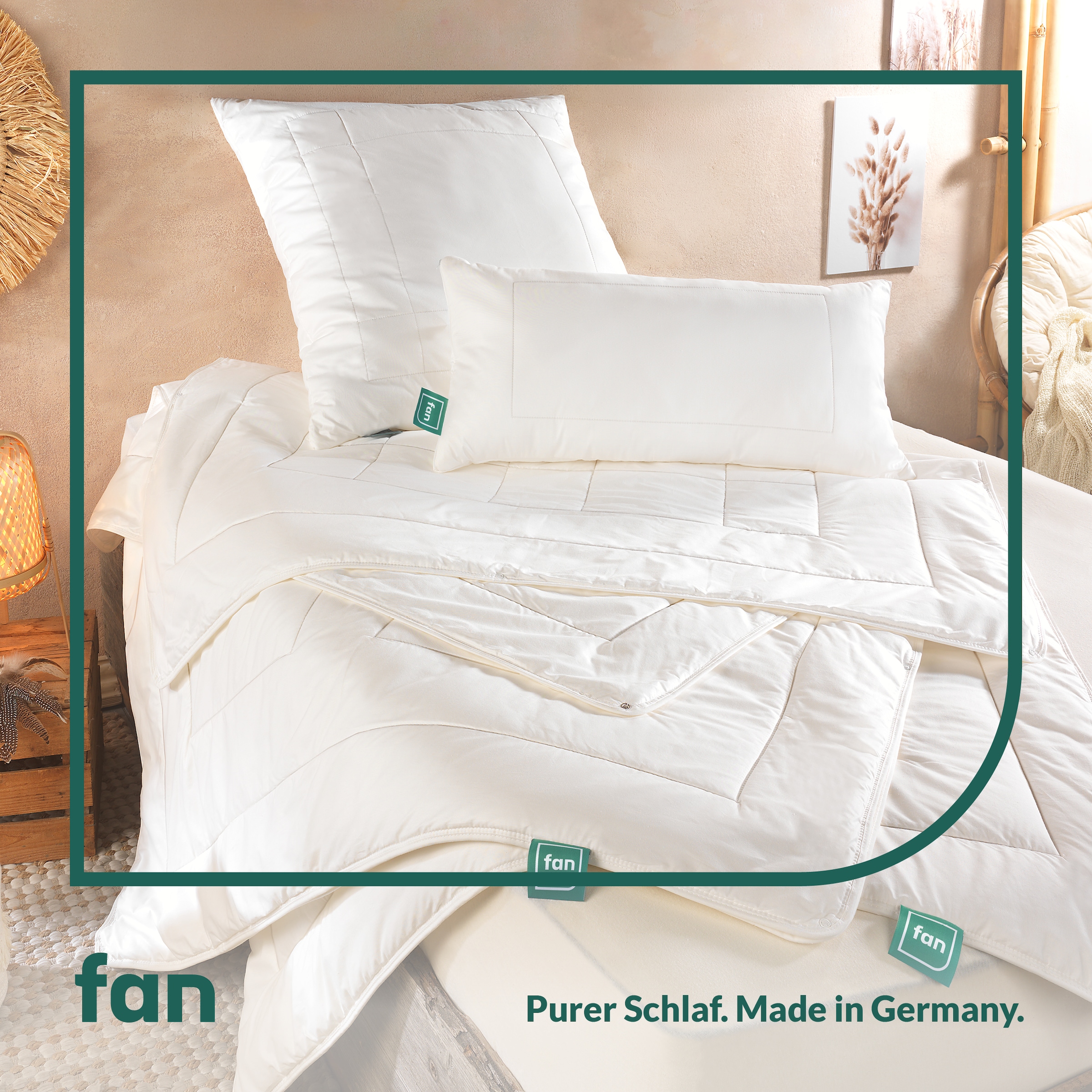 fan Kopfkissen »African Cotton, 40x80 & 80x80 cm« Füllung: 60% Polyester / 40% Lyocell (Tencel) 1 Stk. tlg. Kopfkissen mit hochwertigem Baumwollbezug (KBA), Made in Germany