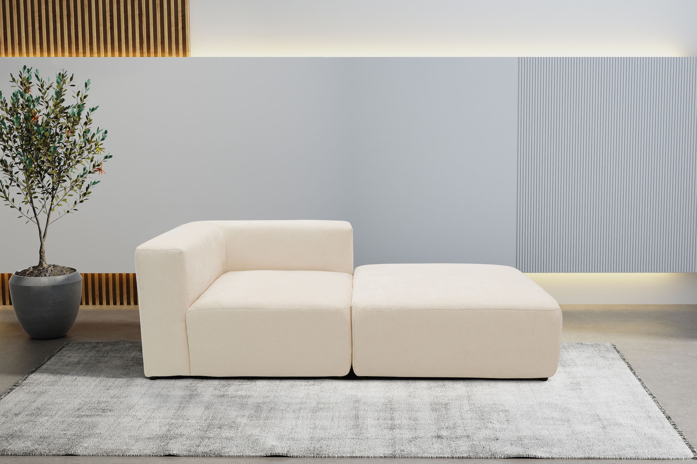 Home affaire Sofa-Eckelement "Utvik bestehend aus Eckelement und Hocker" al günstig online kaufen