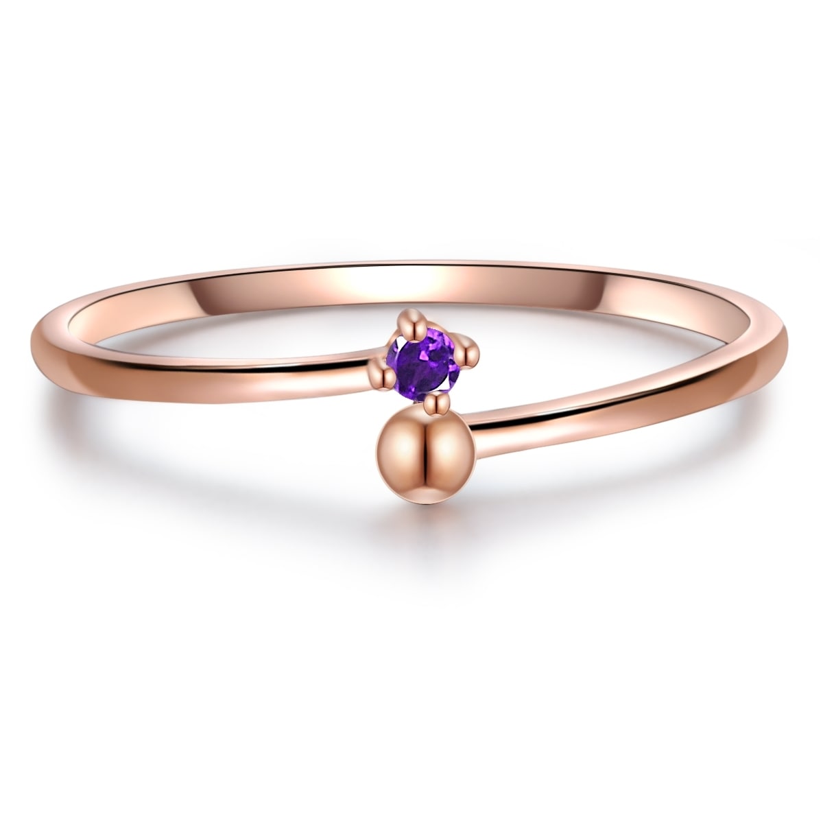 Damen Solitärring "GSM241", 54, Silber 925 (Sterlingsilber)roségold, GLANZSTÜCKE MÜNCHEN, Silber 925 (Sterlingsilber), Fingerringe, aus Sterling