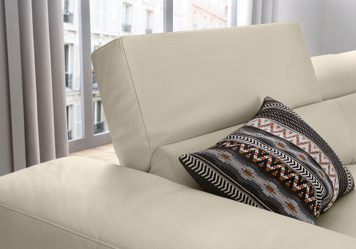 W.SCHILLIG Ecksofa »piedroo, Designsofa mit tollem Sitzkomfort, L-Form«, Kopfteilverstellung, wahlweise mit Sitztiefenverstellung, Breite 303cm