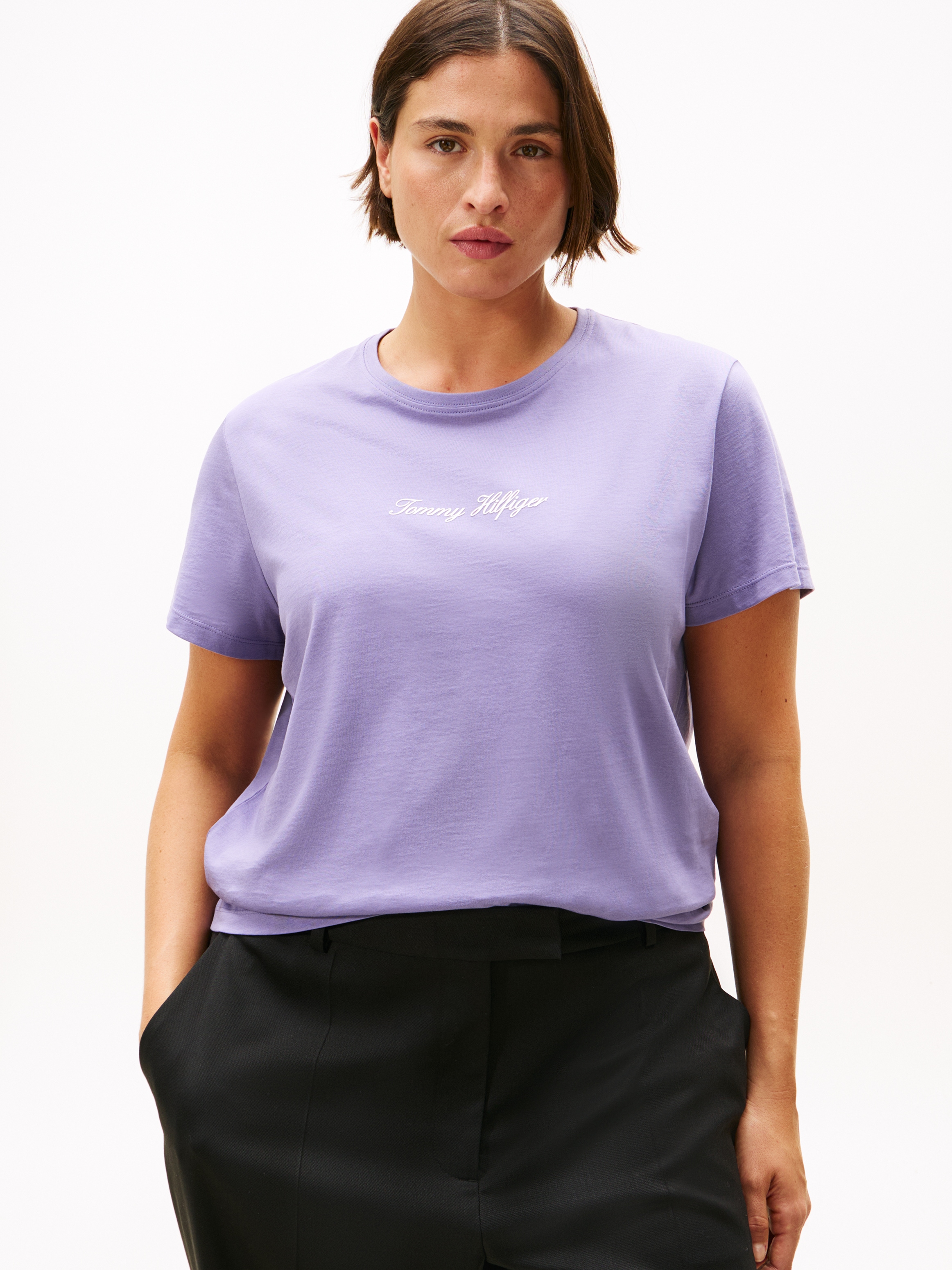 Tommy Hilfiger Curve Kurzarmshirt "CRV CLASSIC SCRIPT REG SS TEE", in große günstig online kaufen