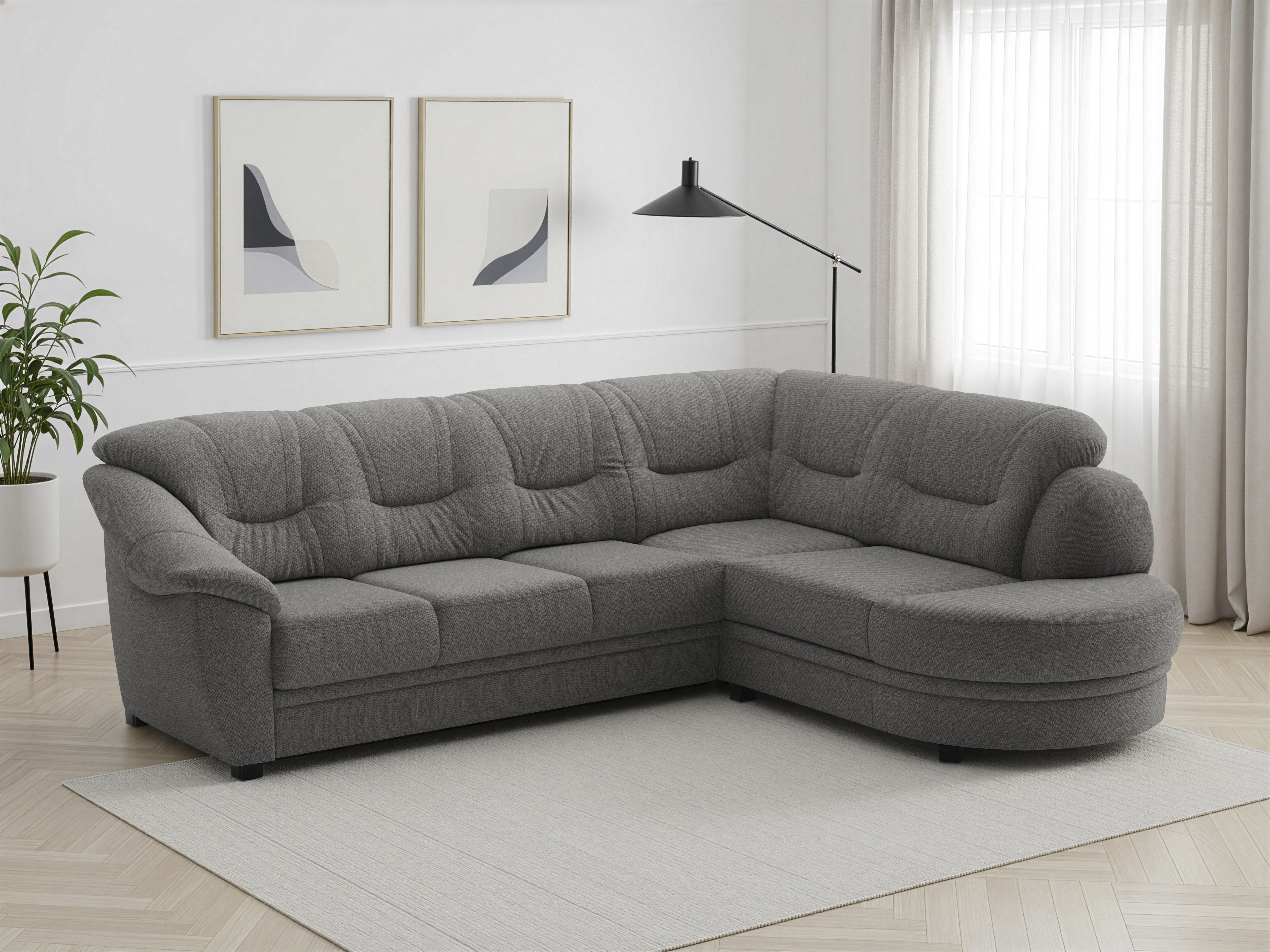 sit&more Ecksofa "Savona L-Form, B: 267 cm, Couch mit Federkern, Komfortsitzhöhe 46 cm" optional mit Schlaffunktion