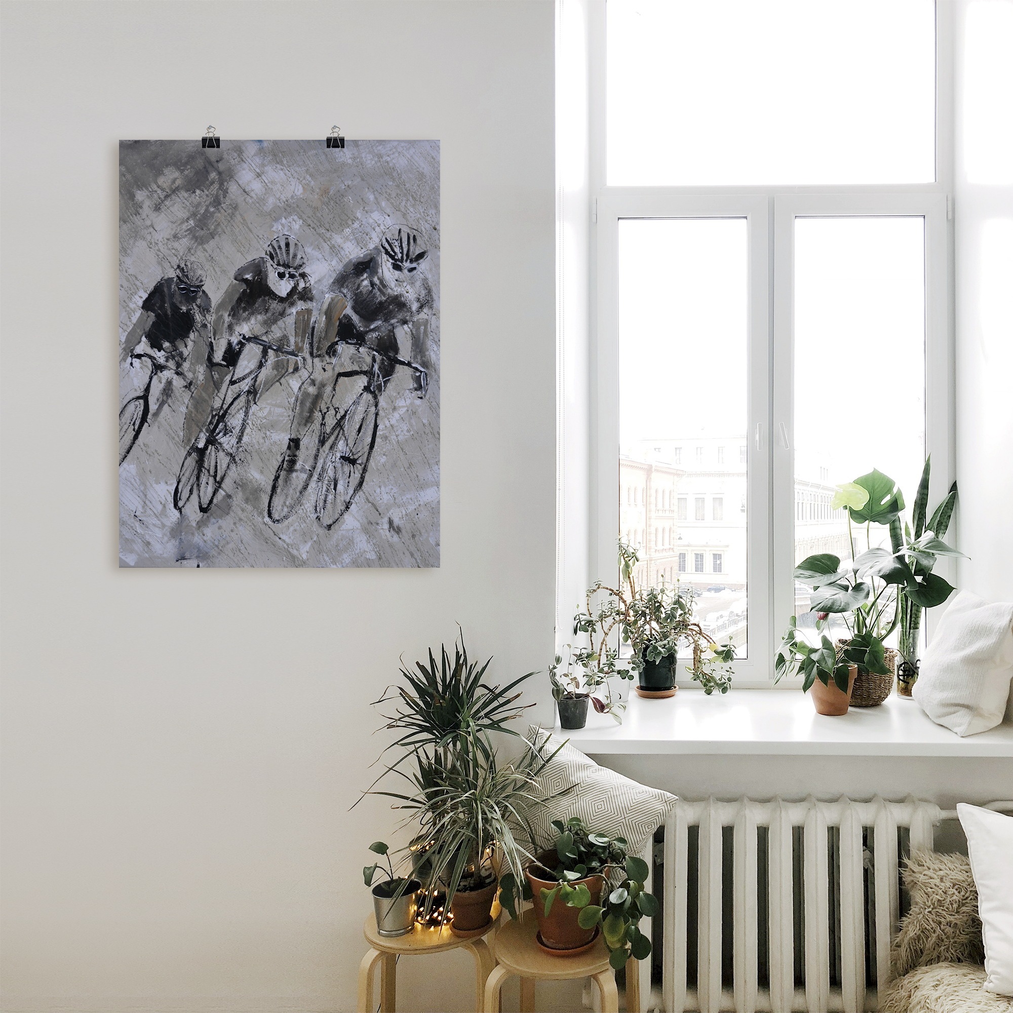 Artland Wandbild »Fahrrad fahren im Regen«, Fahrräder, (1 St.), als Alubild, Outdoorbild, Leinwandbild, Poster in verschied. Größen