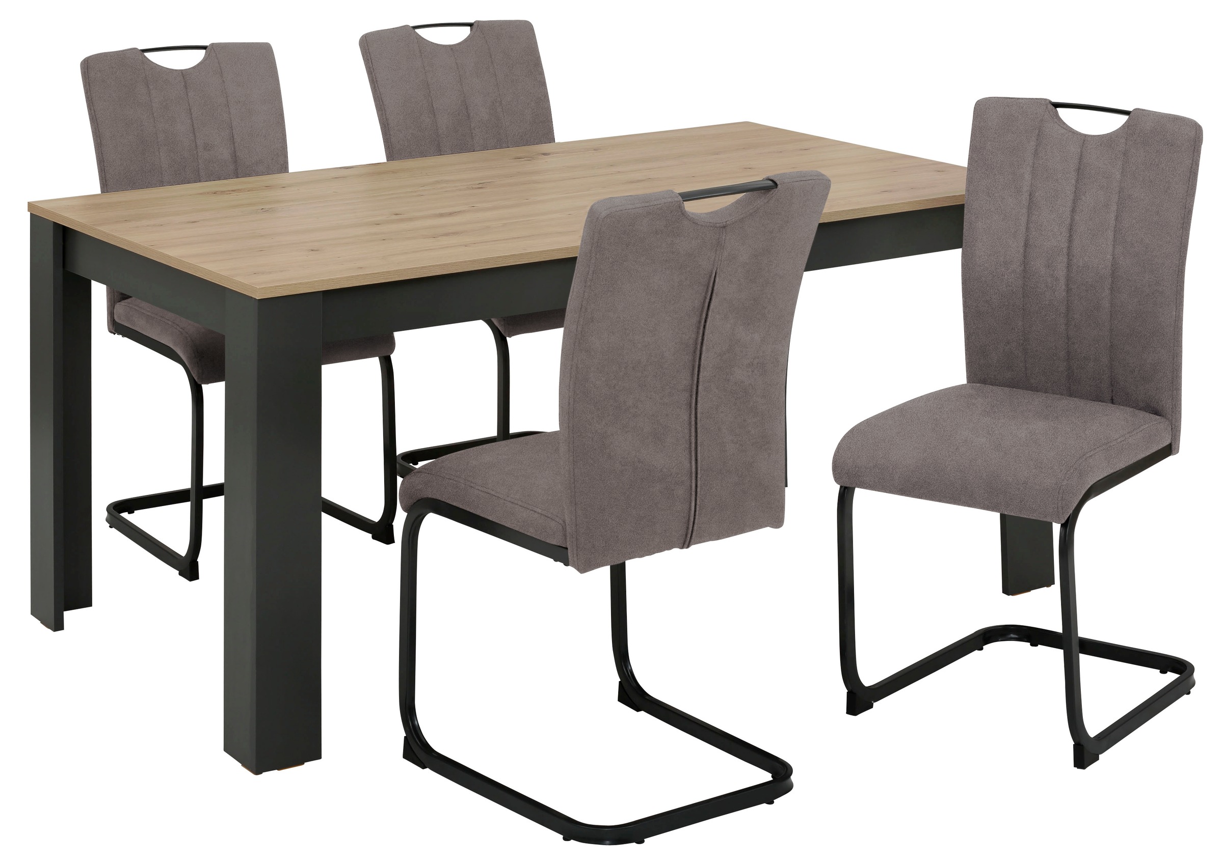 Home affaire Essgruppe "Napoli", (Set, 5 tlg., 4 Freischwinger + 1 Esstisch günstig online kaufen